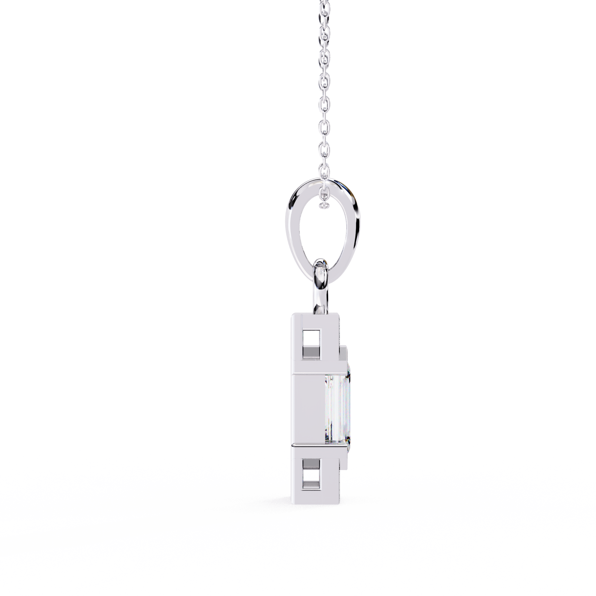 Emerald Cut Bar Accent Pendant
