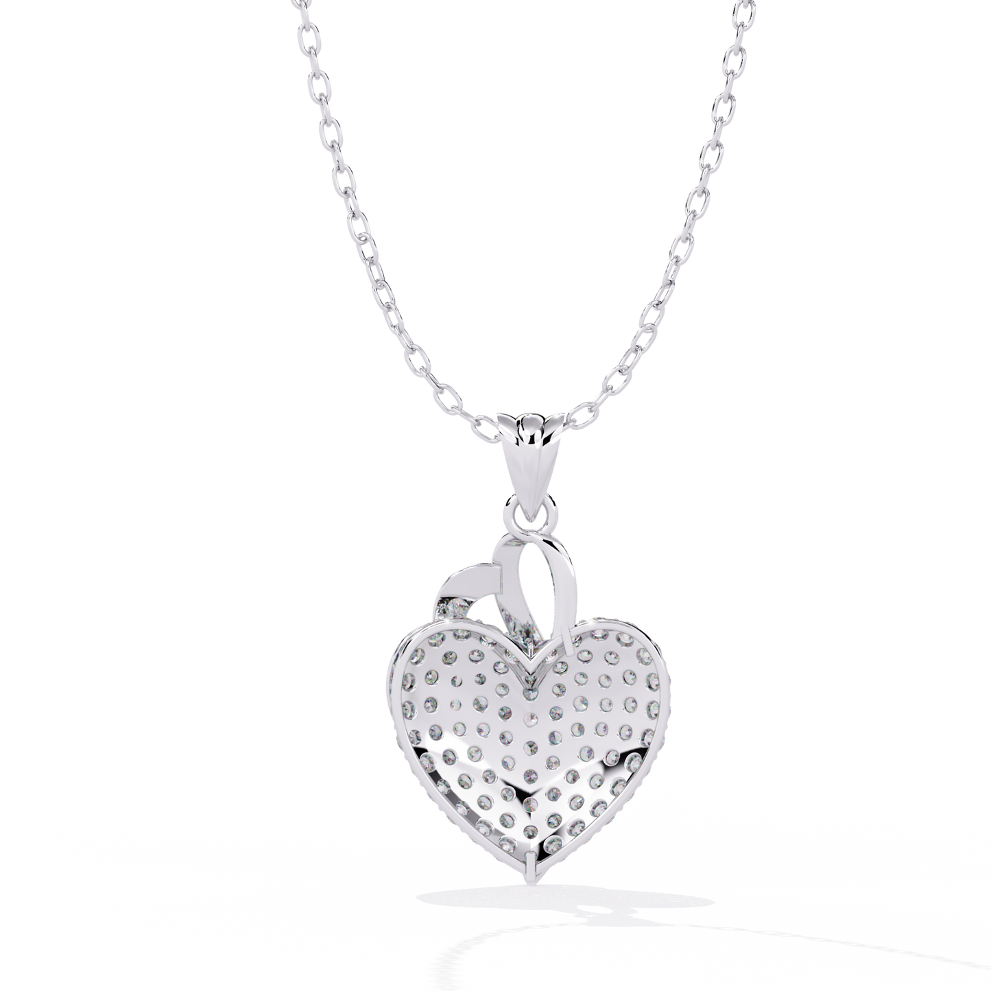Double Heart Pendant with Lab-Grown Diamonds | Romantic Love Necklace for Her