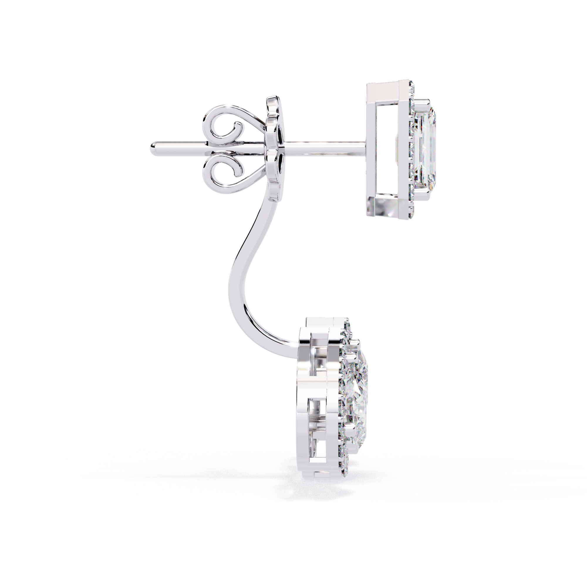 Diamond Studs Earrings | Luxury Pear Cut & Emerald Cut