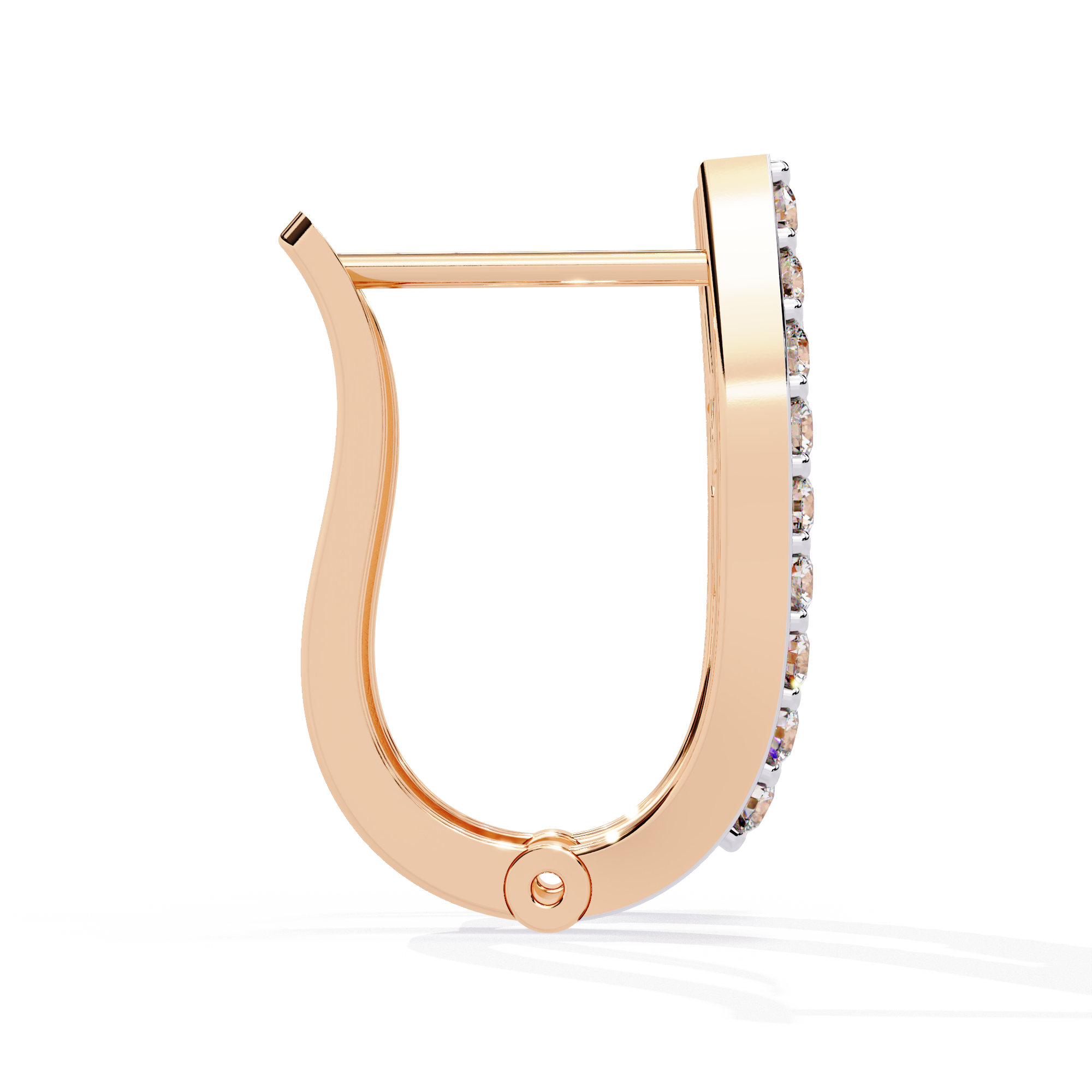 Hoop earrings with Baguette and Round Lab Grown
