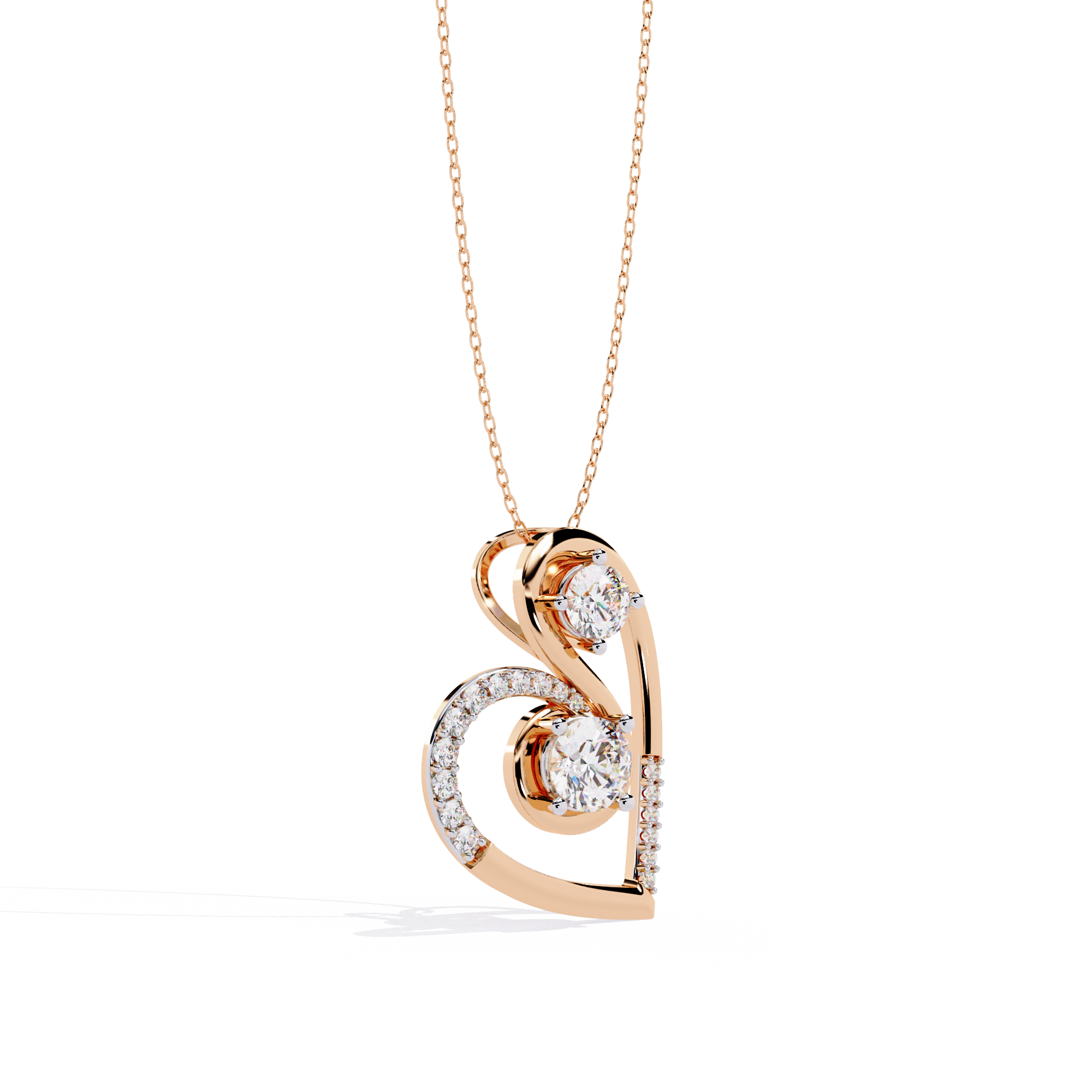 Buy Double Heart Solitaire Lab Grown Diamond Pendant
