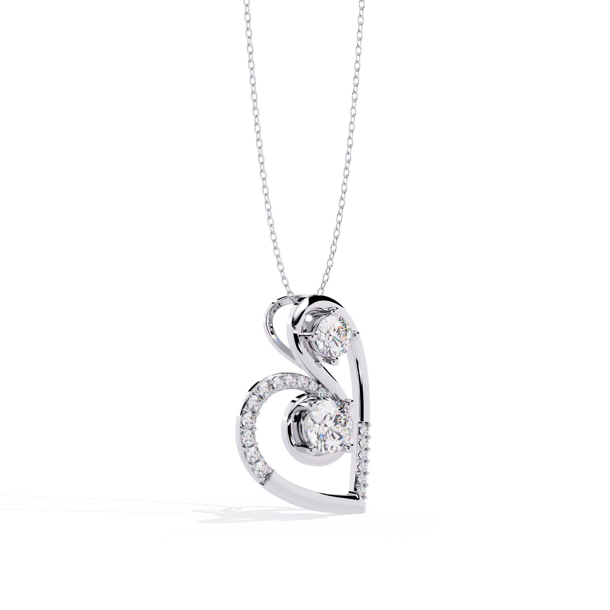 Buy Double Heart Solitaire Lab Grown Diamond Pendant