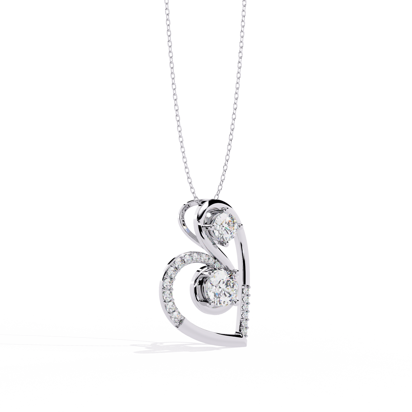 Buy Double Heart Solitaire Lab Grown Diamond Pendant