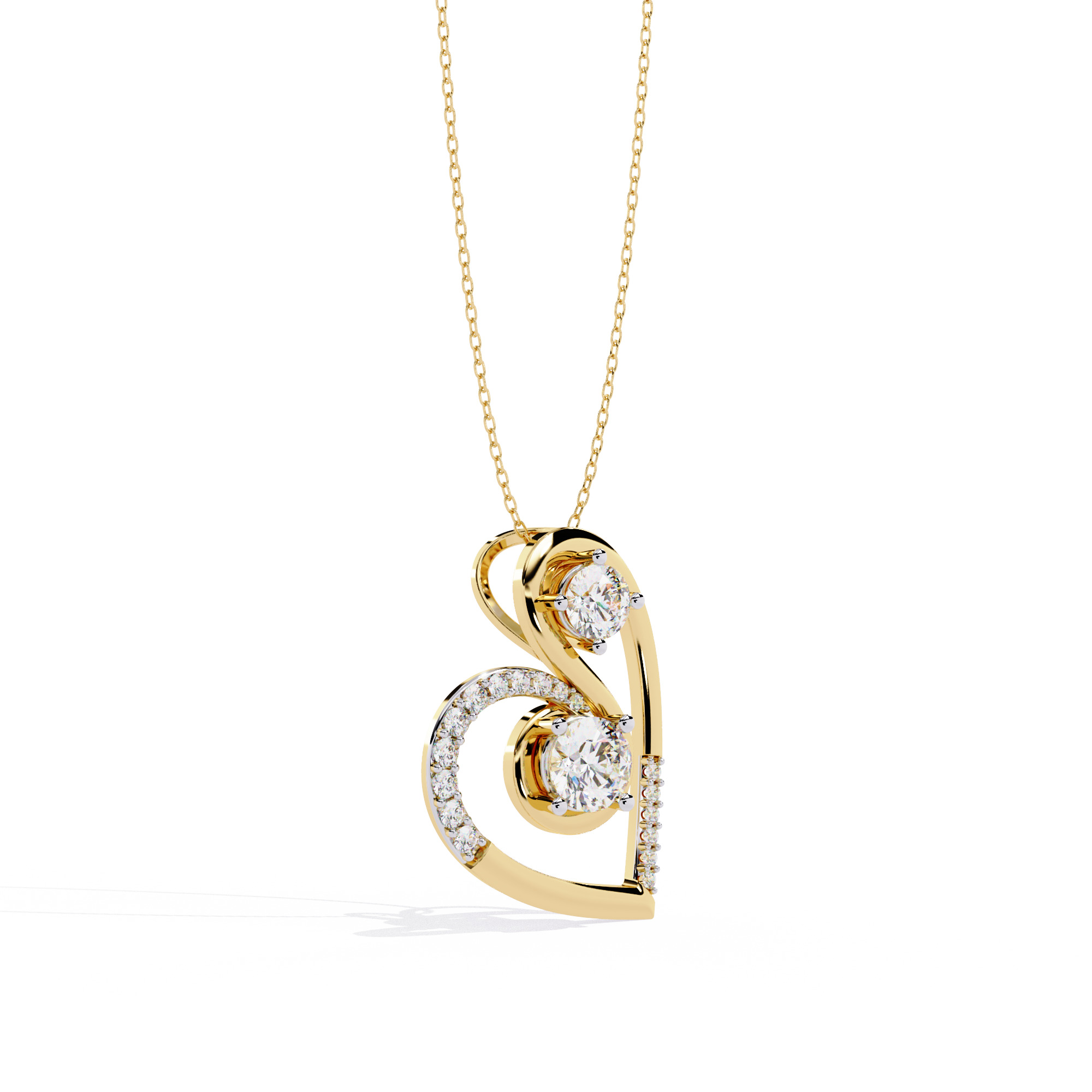 Buy Double Heart Solitaire Lab Grown Diamond Pendant