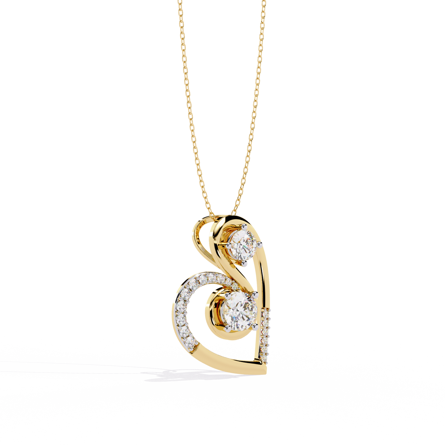 Buy Double Heart Solitaire Lab Grown Diamond Pendant