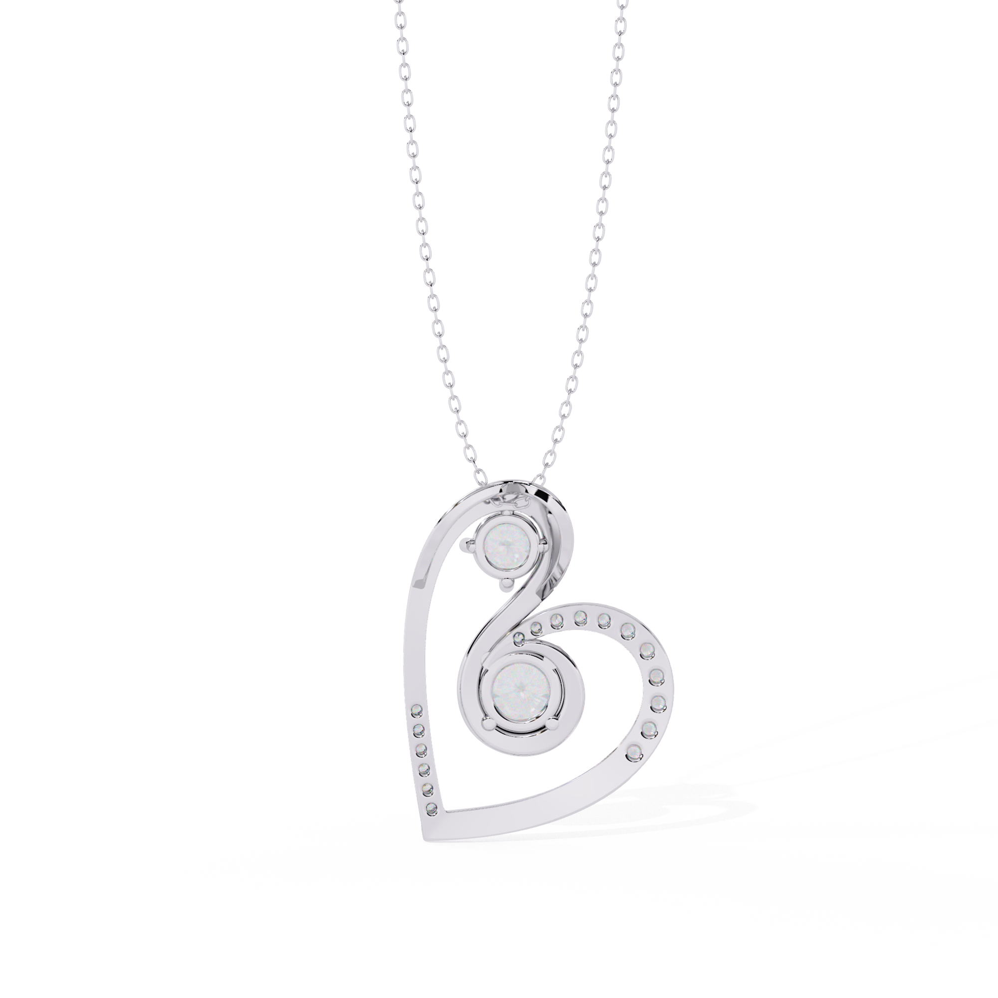 Buy Double Heart Solitaire Lab Grown Diamond Pendant