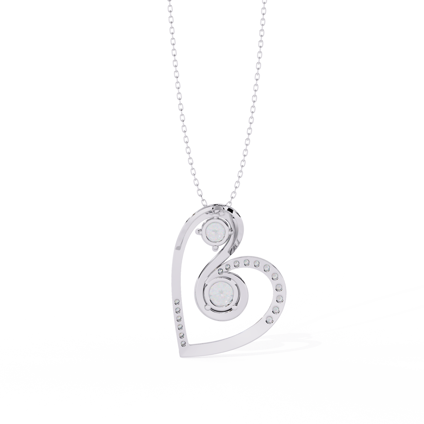 Buy Double Heart Solitaire Lab Grown Diamond Pendant