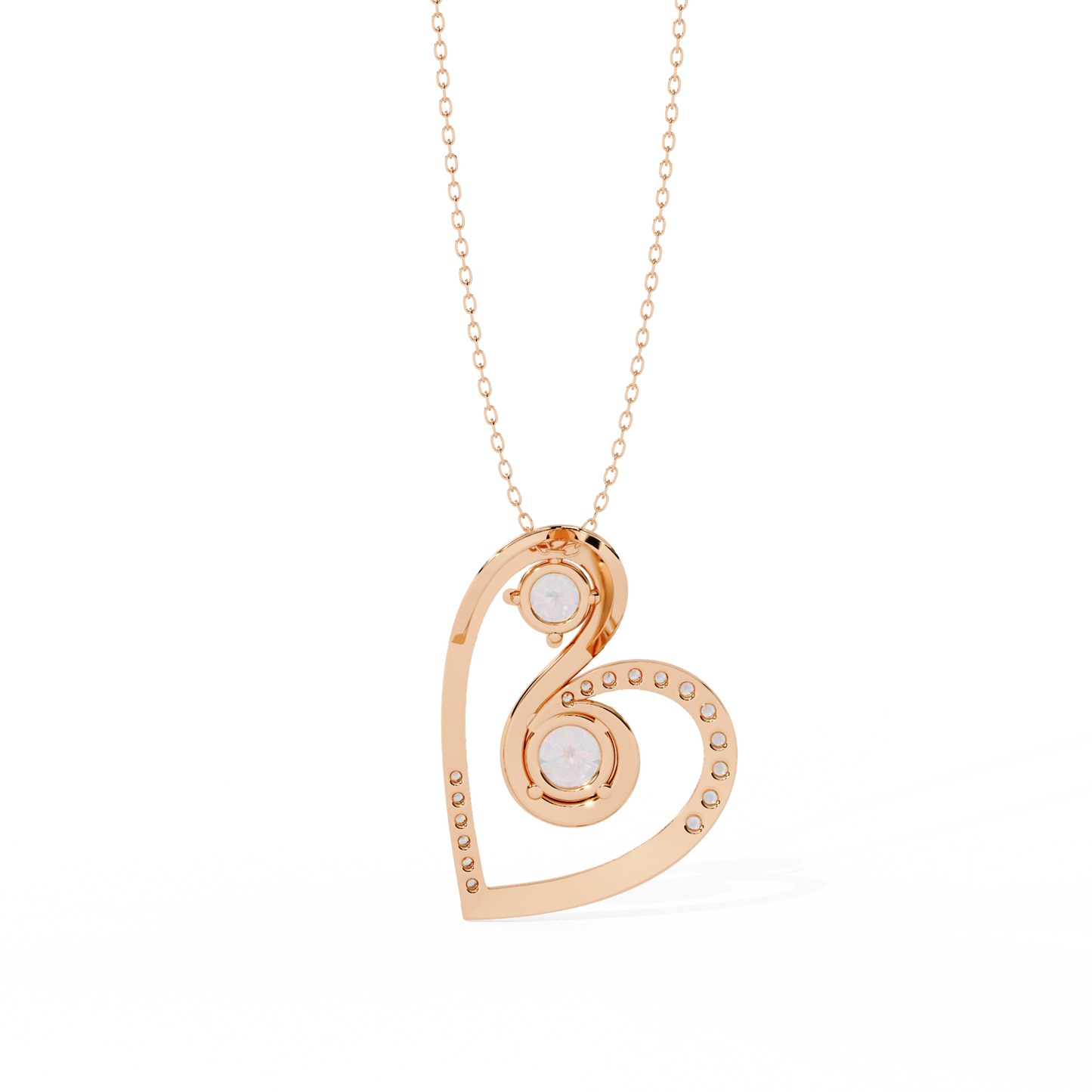 Buy Double Heart Solitaire Lab Grown Diamond Pendant