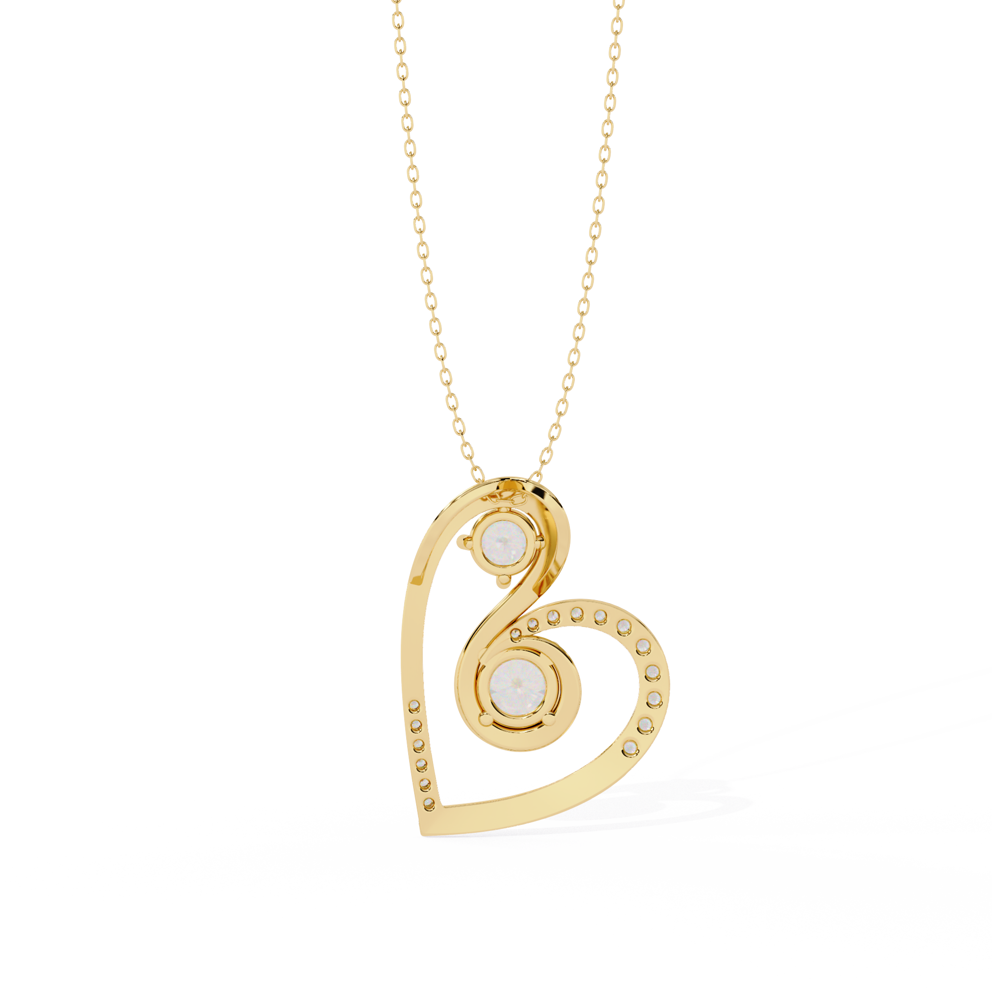 Buy Double Heart Solitaire Lab Grown Diamond Pendant