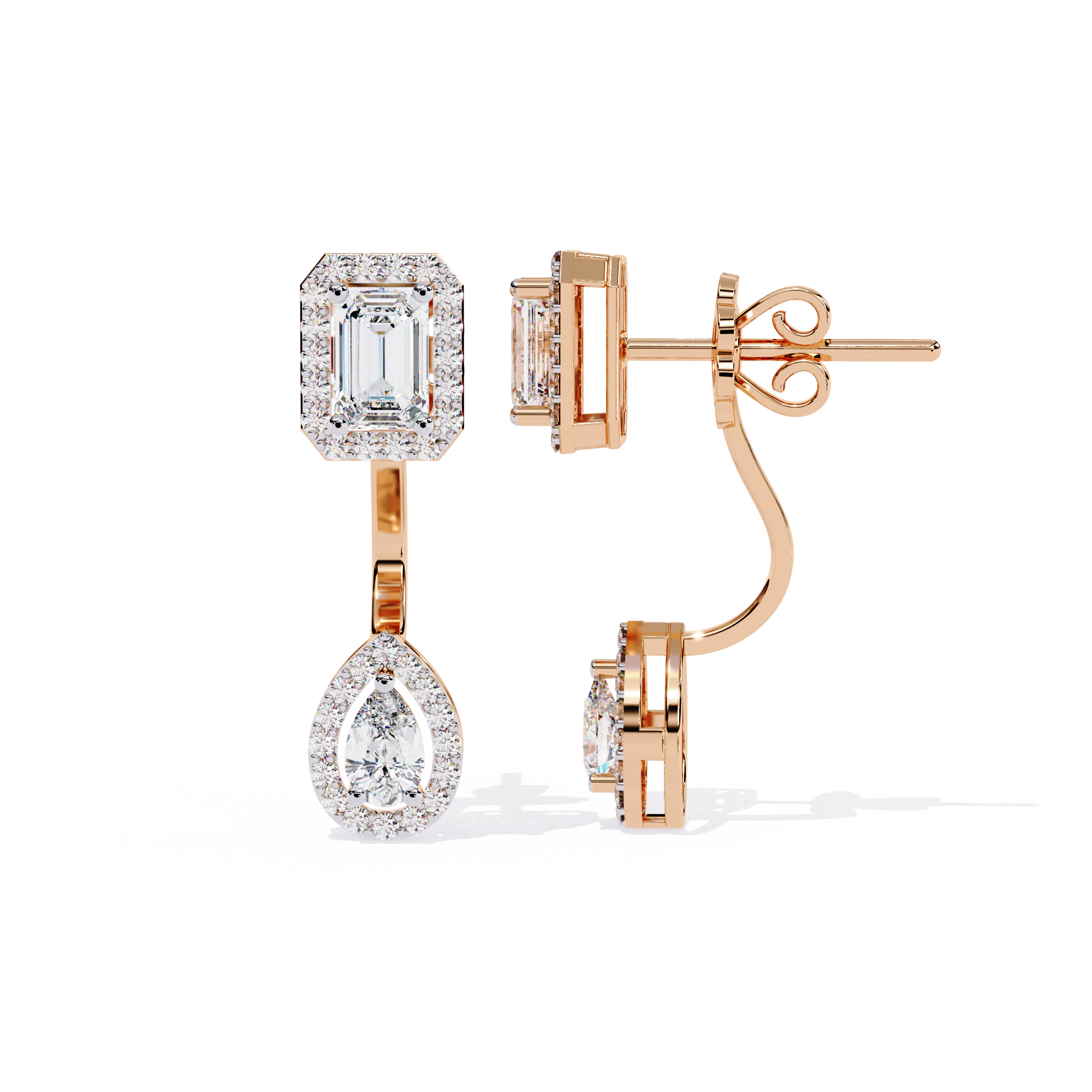 Lab Grown Diamonds Pear Wedding Wear Diamond Earring