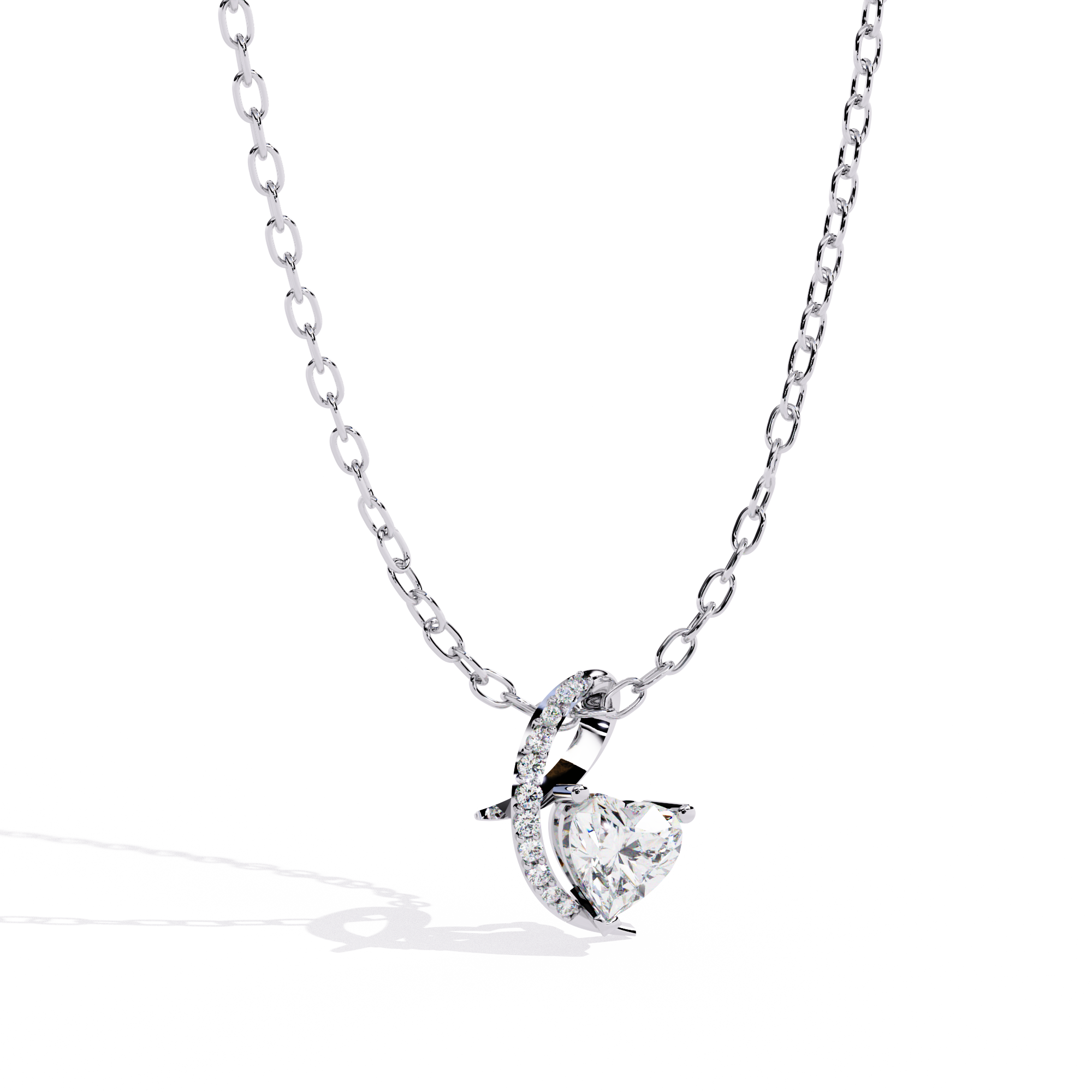 Lab Grown Diamond Heart Solitaire Pendant