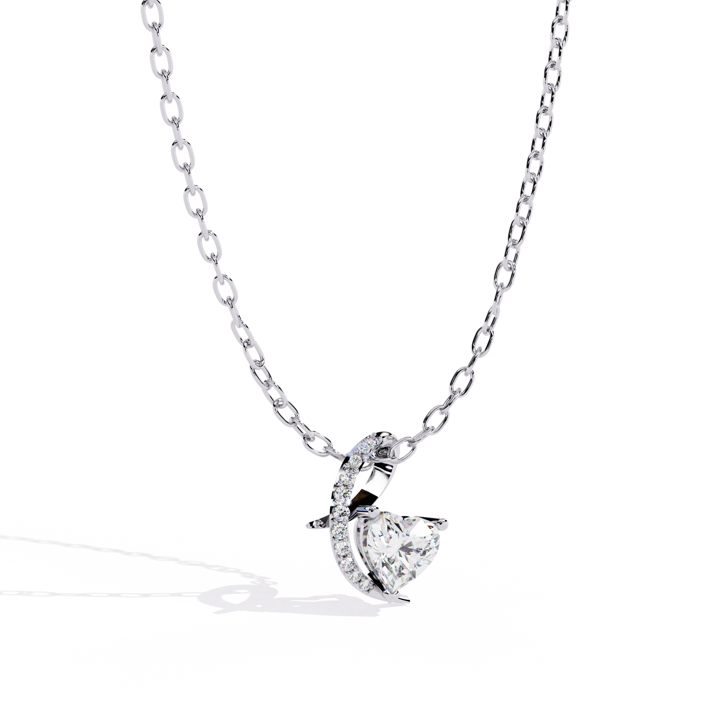 Lab Grown Diamond Heart Solitaire Pendant