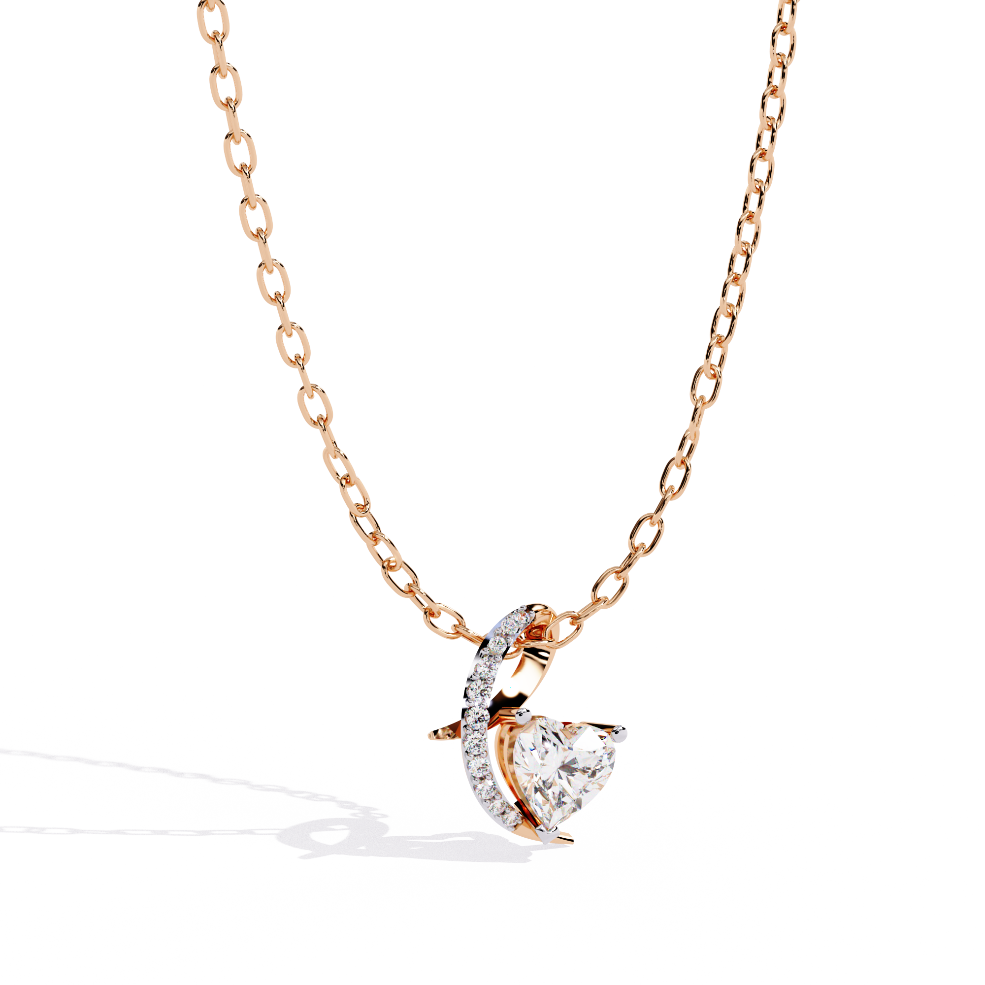 Lab Grown Diamond Heart Solitaire Pendant