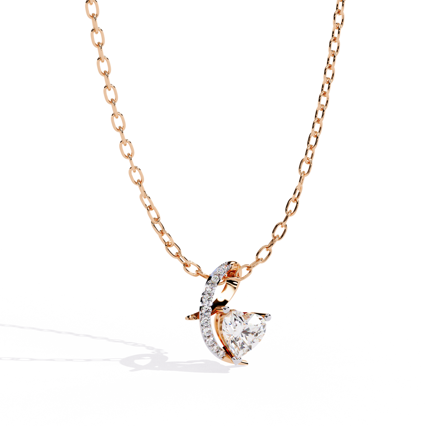 Lab Grown Diamond Heart Solitaire Pendant