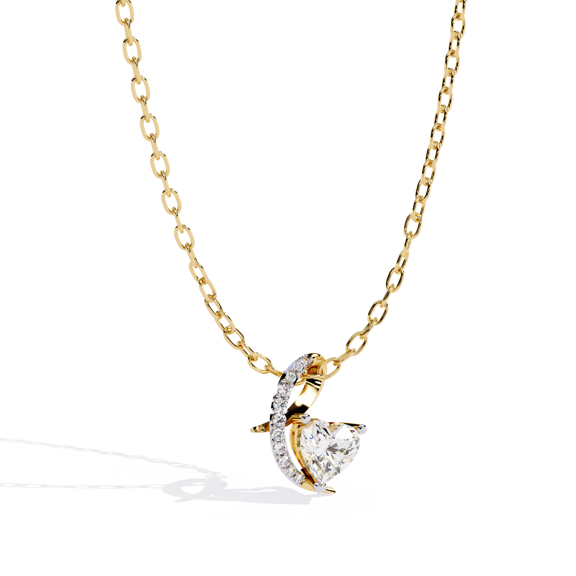 Lab Grown Diamond Heart Solitaire Pendant