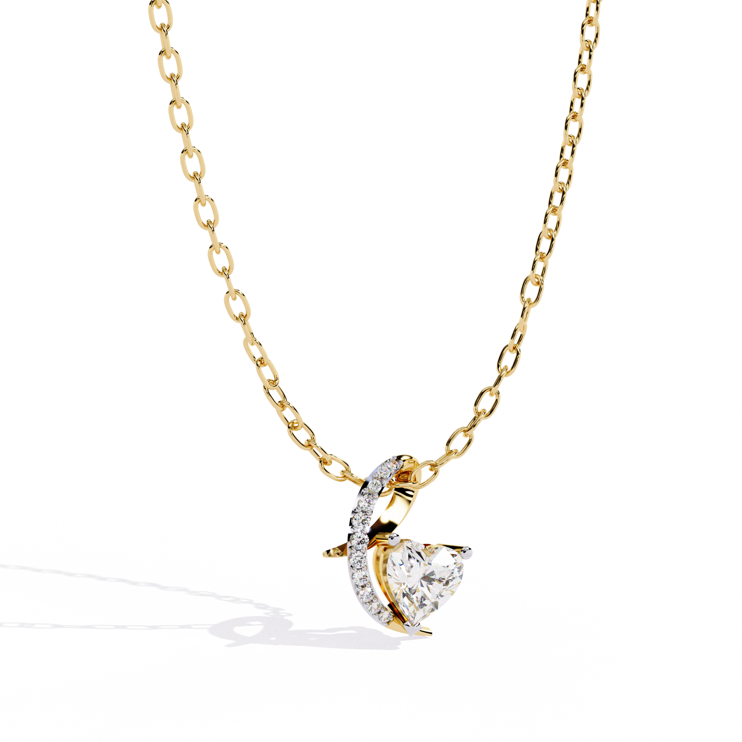 Lab Grown Diamond Heart Solitaire Pendant