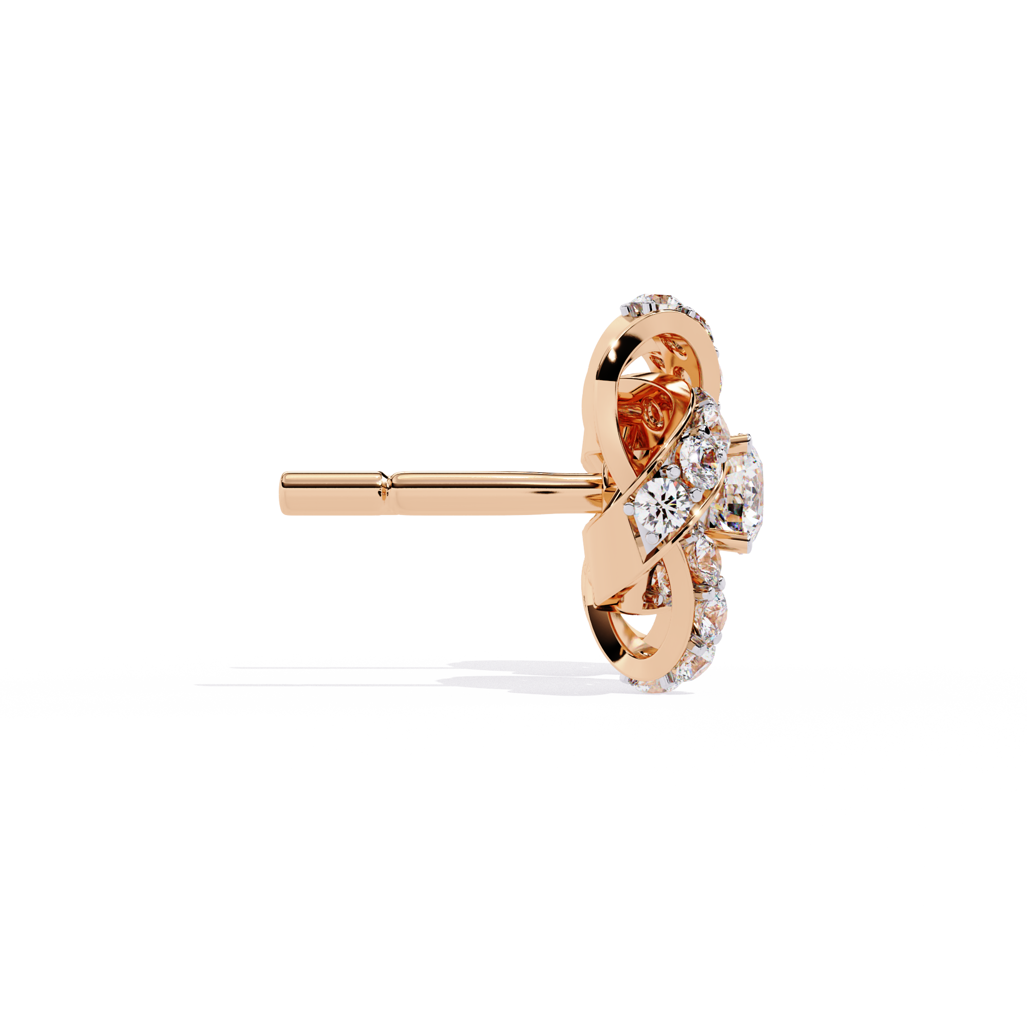 Floral Diamond Studs Earrings