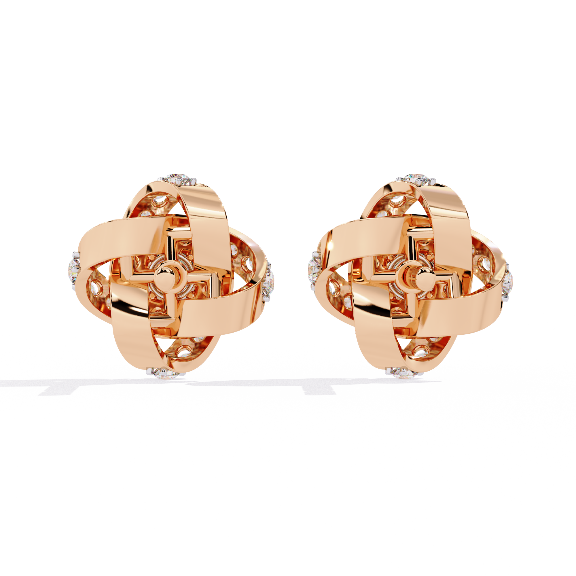 Floral Diamond Studs Earrings