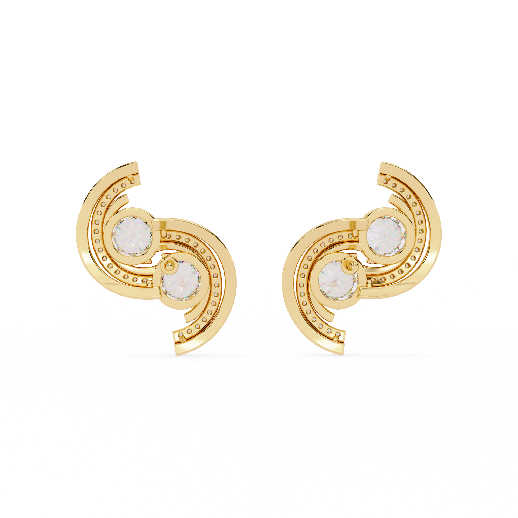 Lab Grown Diamond Swirl Stud Earrings