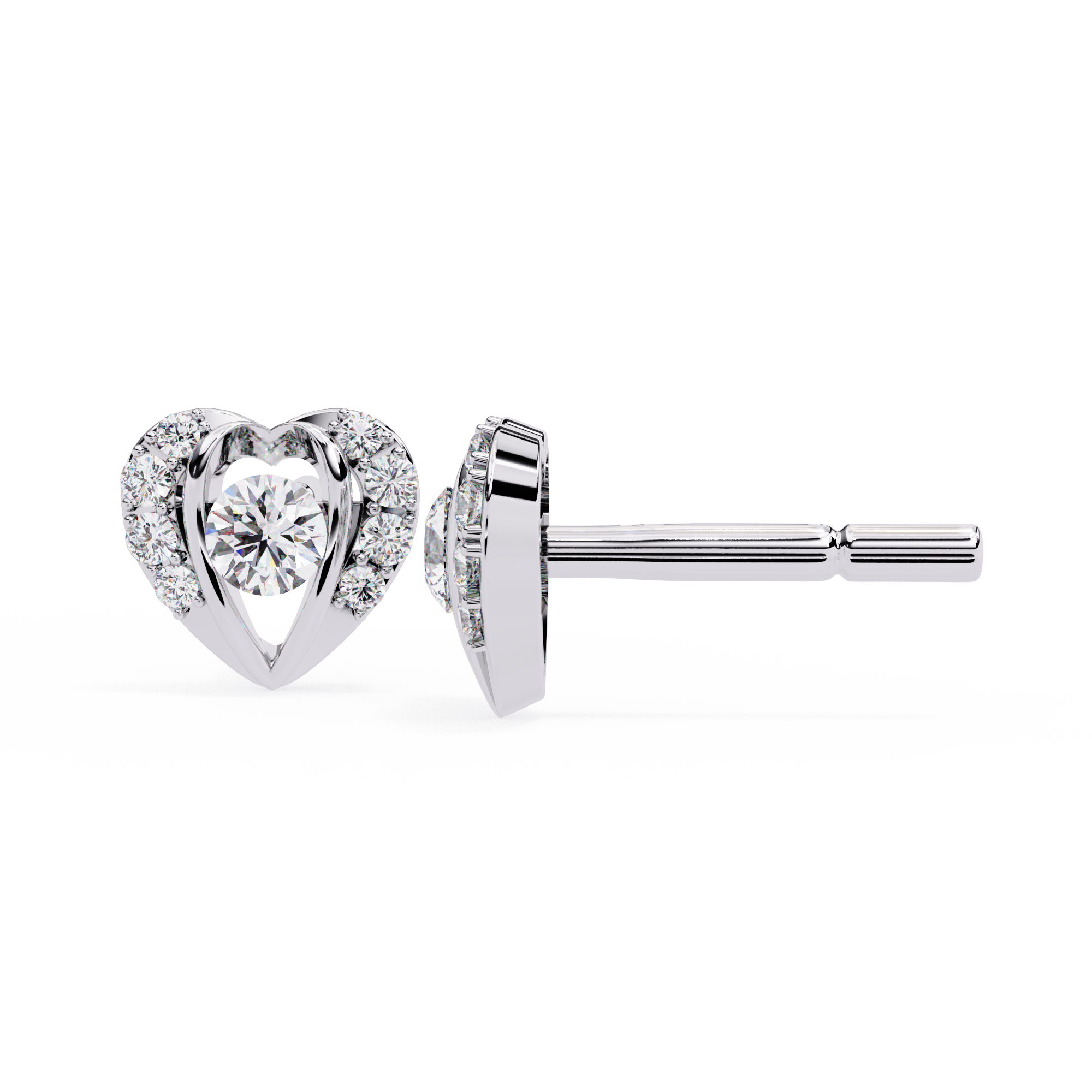 Classic Heart Cluster Lab Grown Diamond Earrings