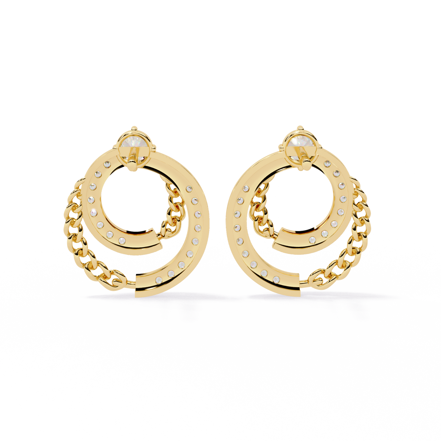 Cluster Hoop Earring Lab Grown CVD Diamond