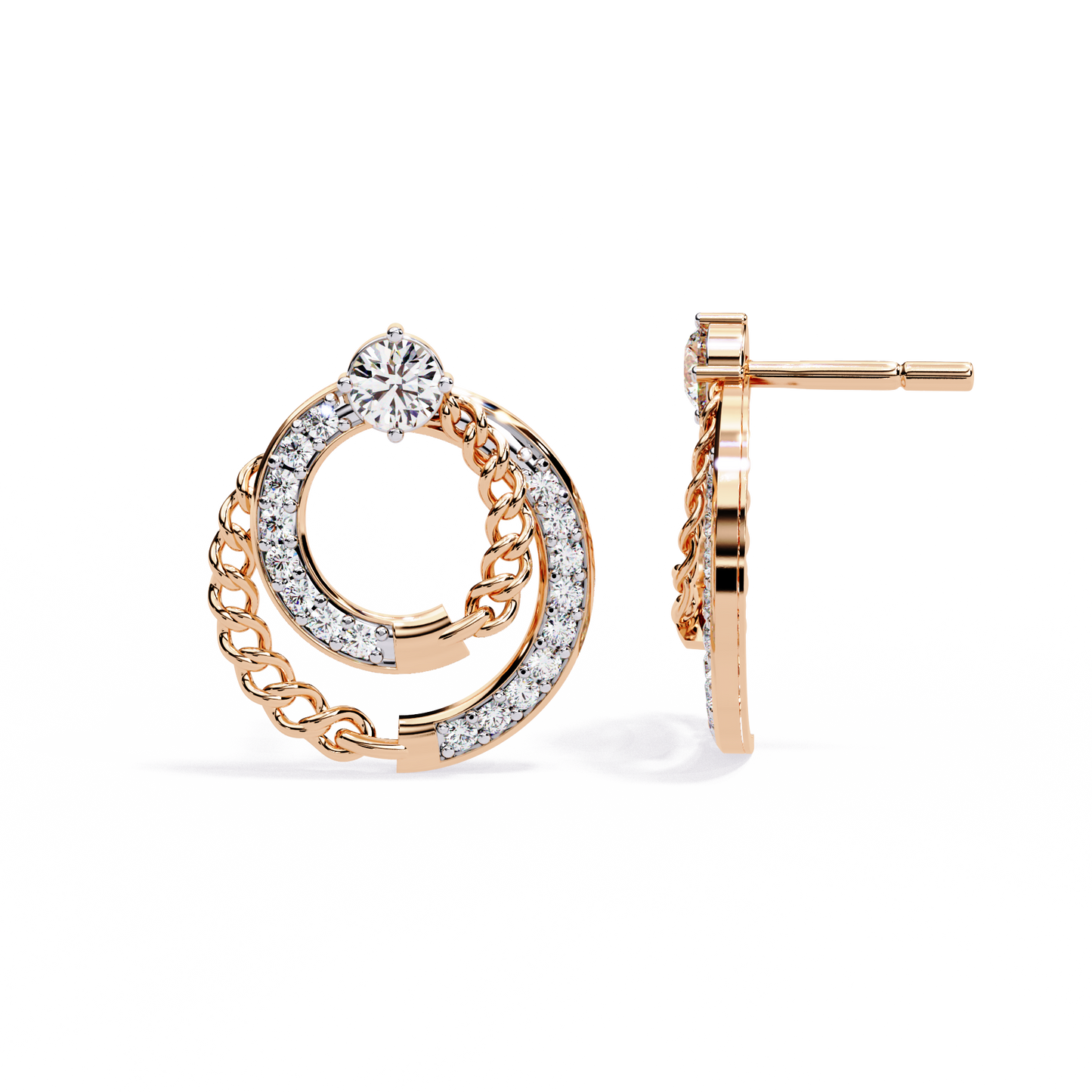 Cluster Hoop Earring Lab Grown CVD Diamond