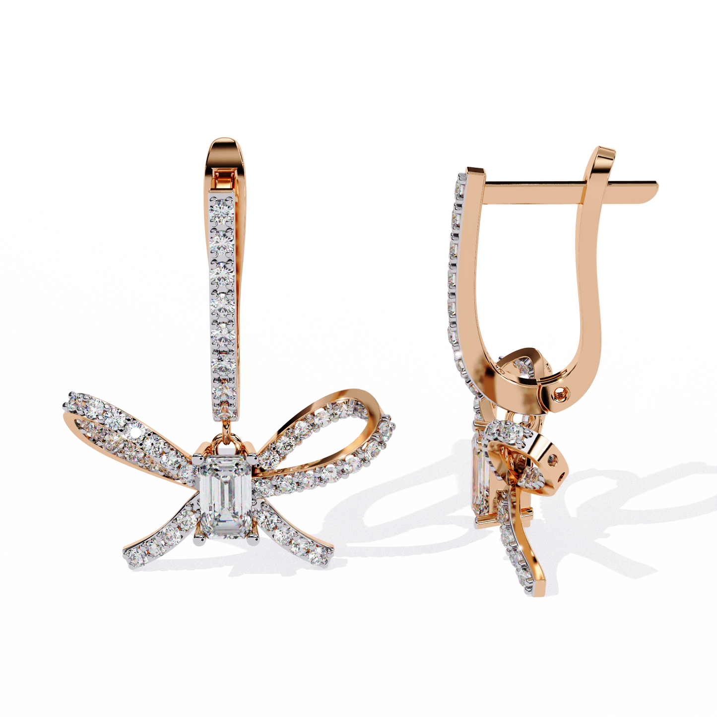 Tiny Bow Stud Earrings | Bow-inspired Lab-grown Diamond