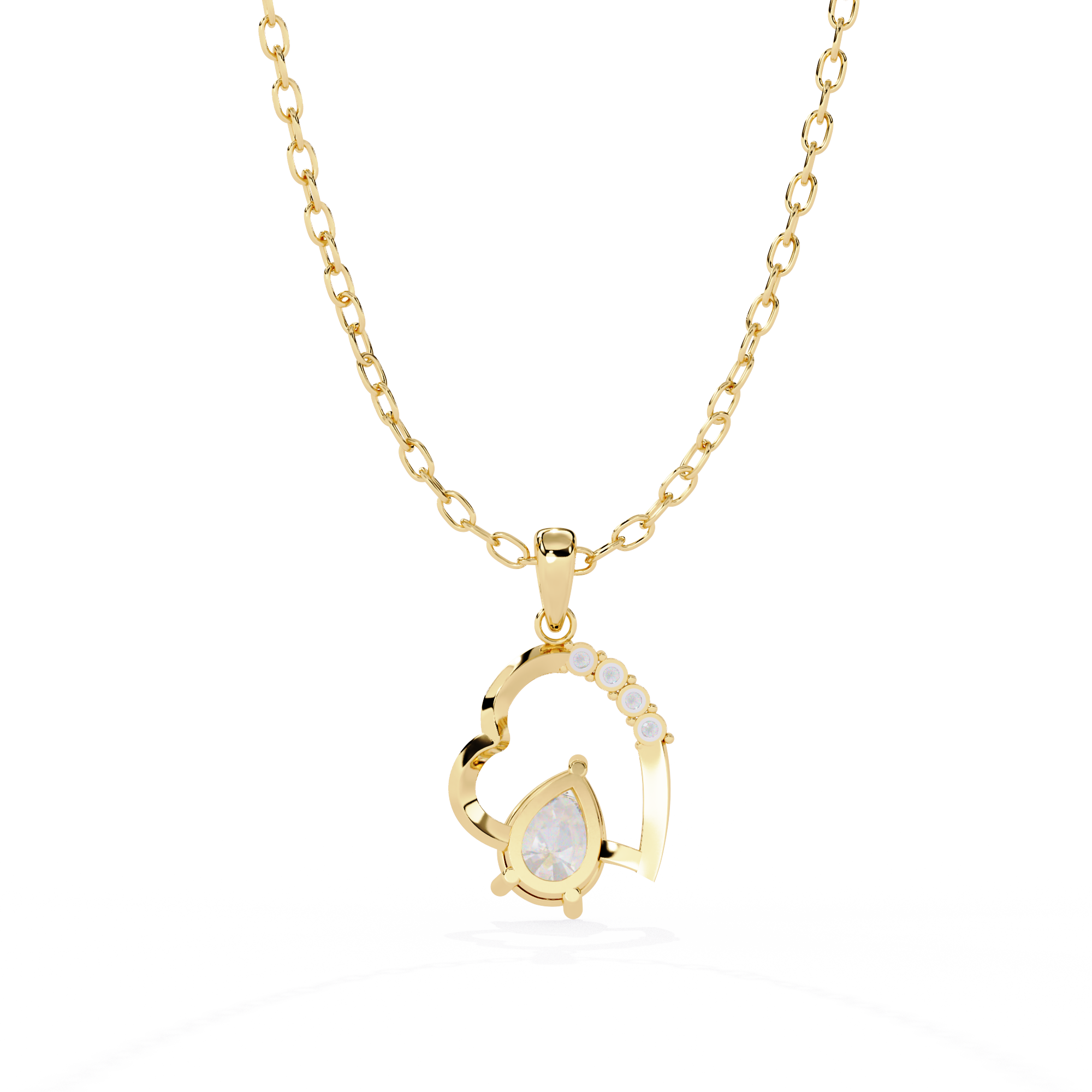 Pear Shape Lab Grown Diamond Heart Pendant