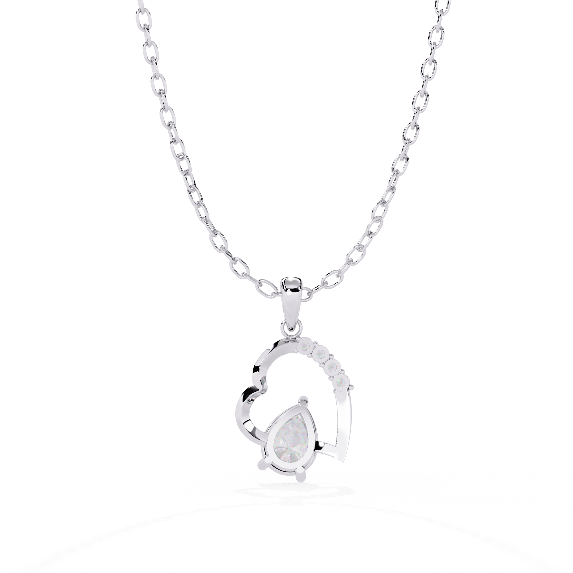 Pear Shape Lab Grown Diamond Heart Pendant