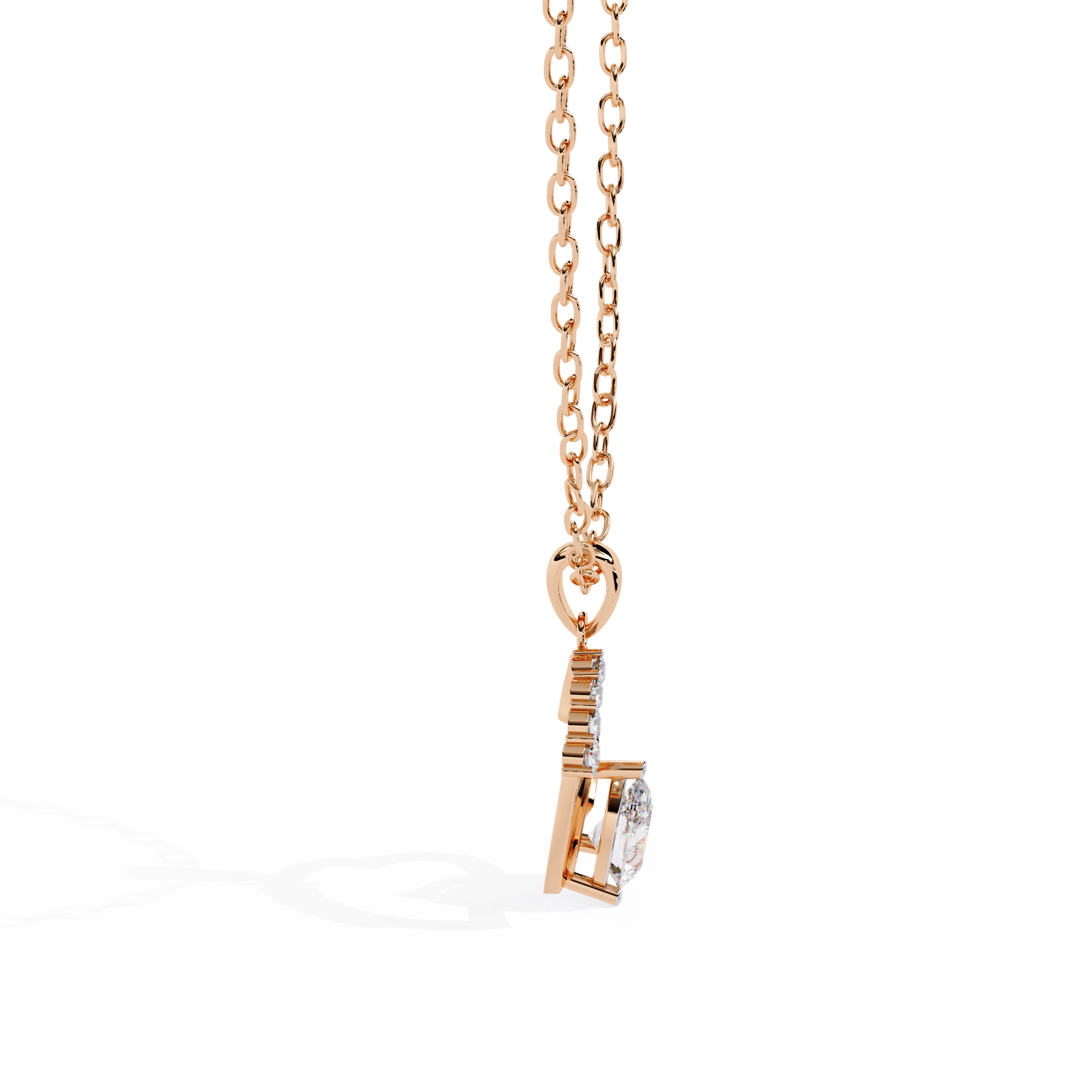 Pear Shape Lab Grown Diamond Heart Pendant