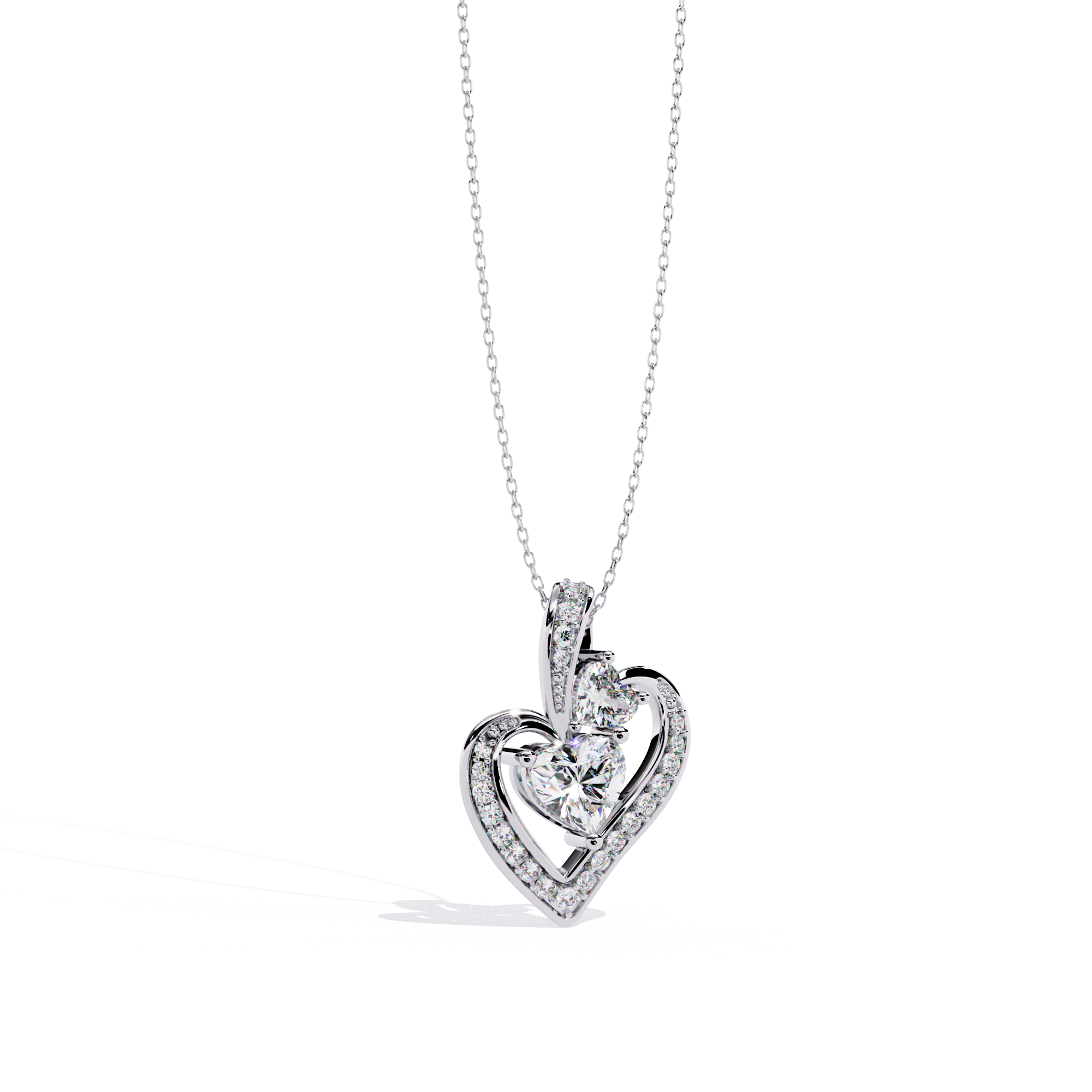 Celeste Dangling Heart Diamond Pendant