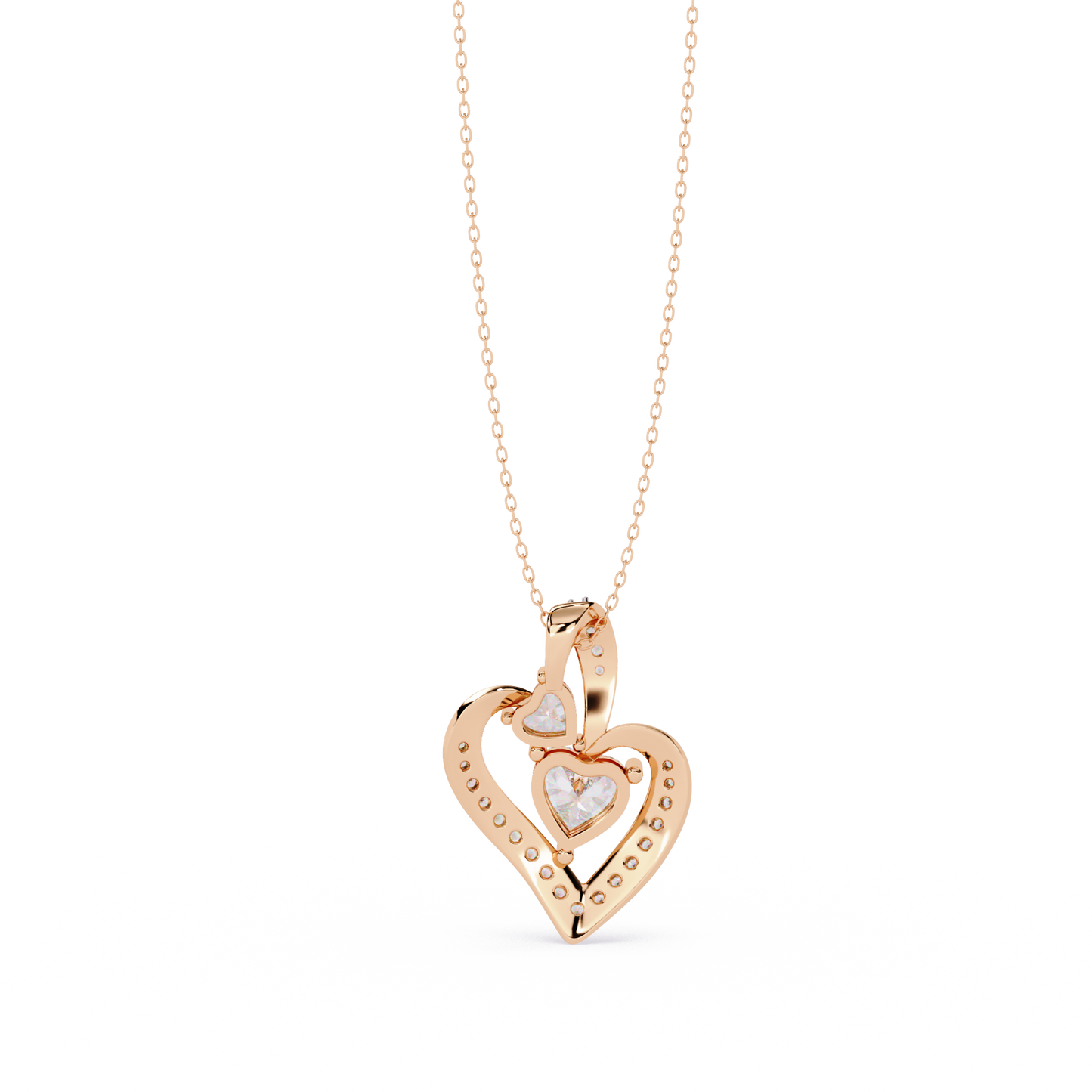 Celeste Dangling Heart Diamond Pendant
