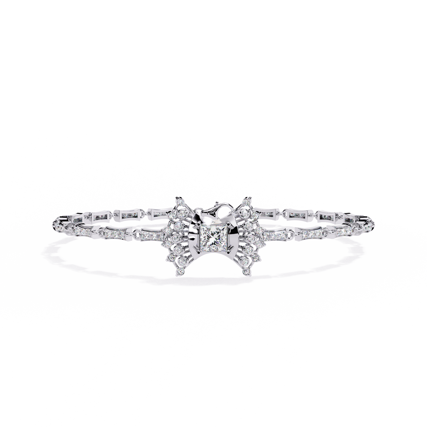 Gold Princess Cut Lab Grown Diamond Bracelet