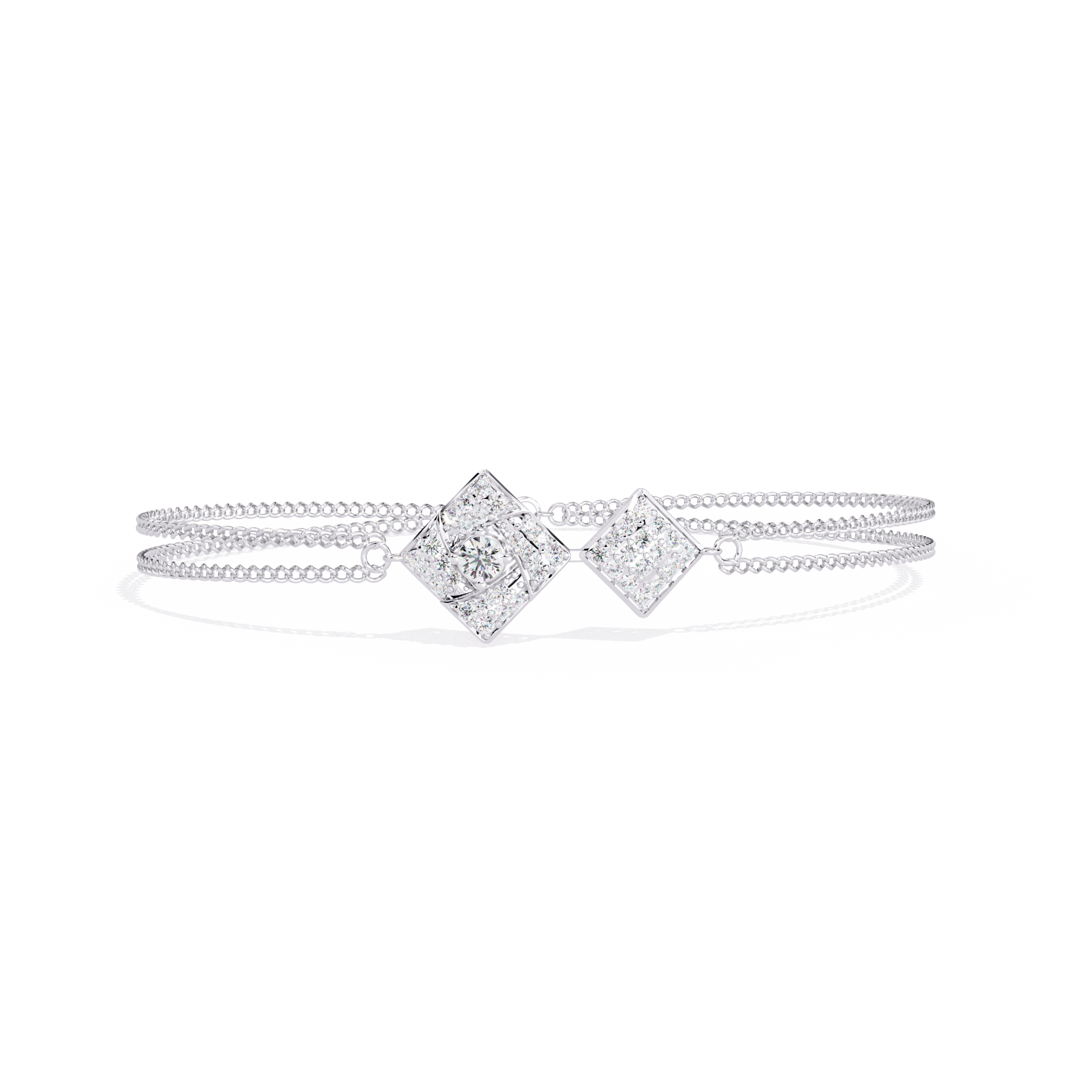 Round Lab Grown Diamond Geometric Bracelet