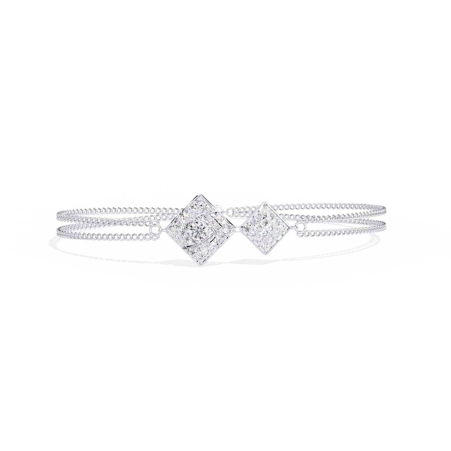 Round Lab Grown Diamond Geometric Bracelet