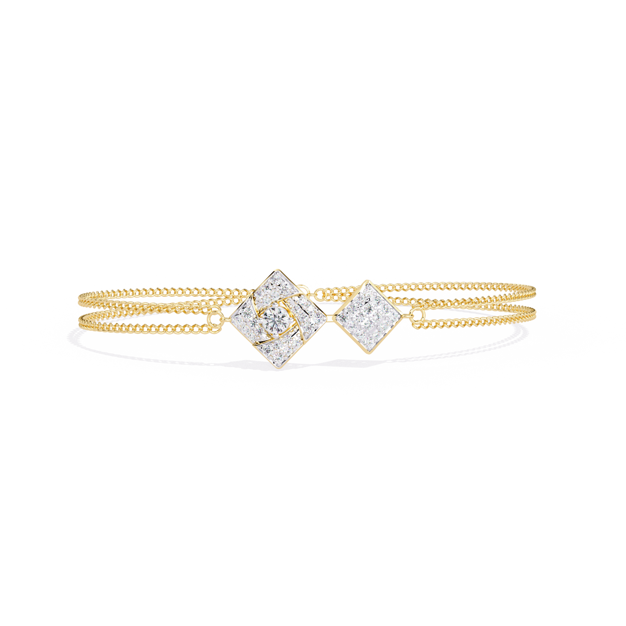 Round Lab Grown Diamond Geometric Bracelet