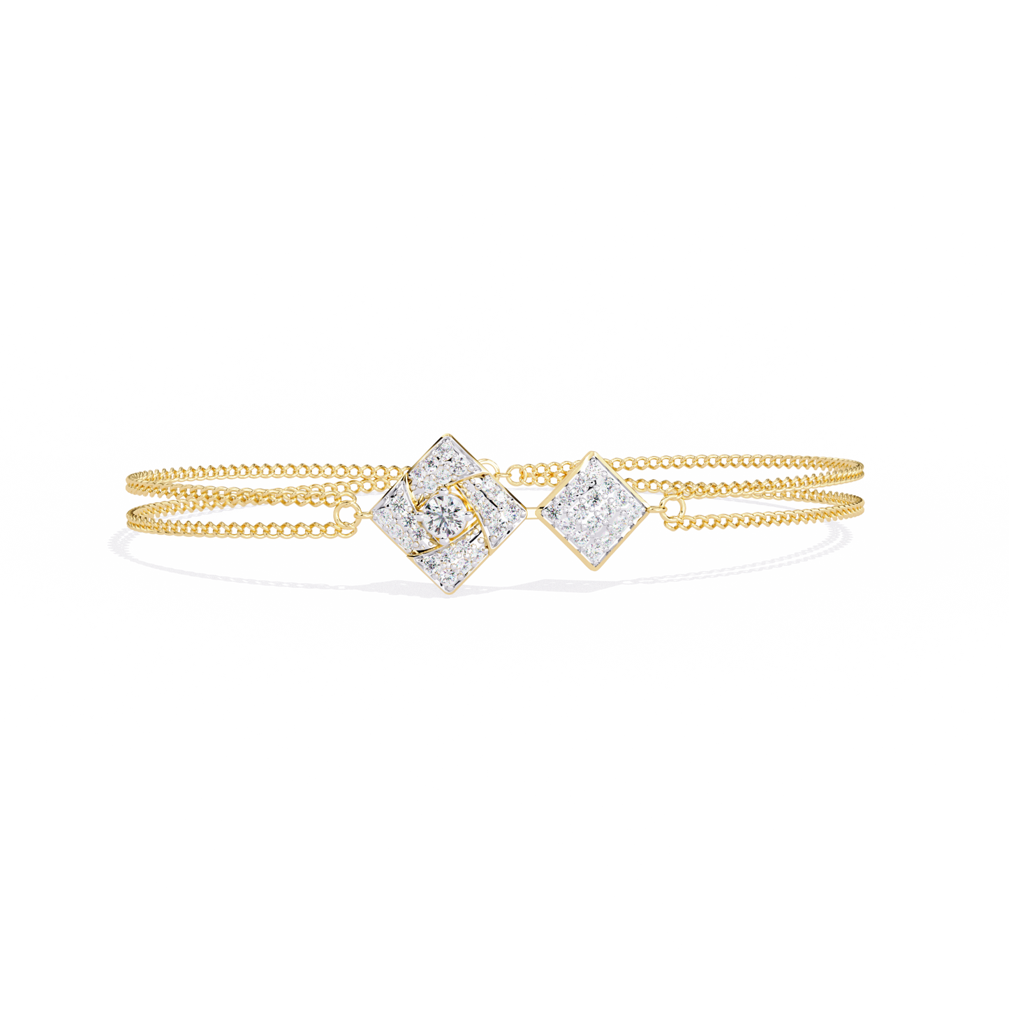 Round Lab Grown Diamond Geometric Bracelet