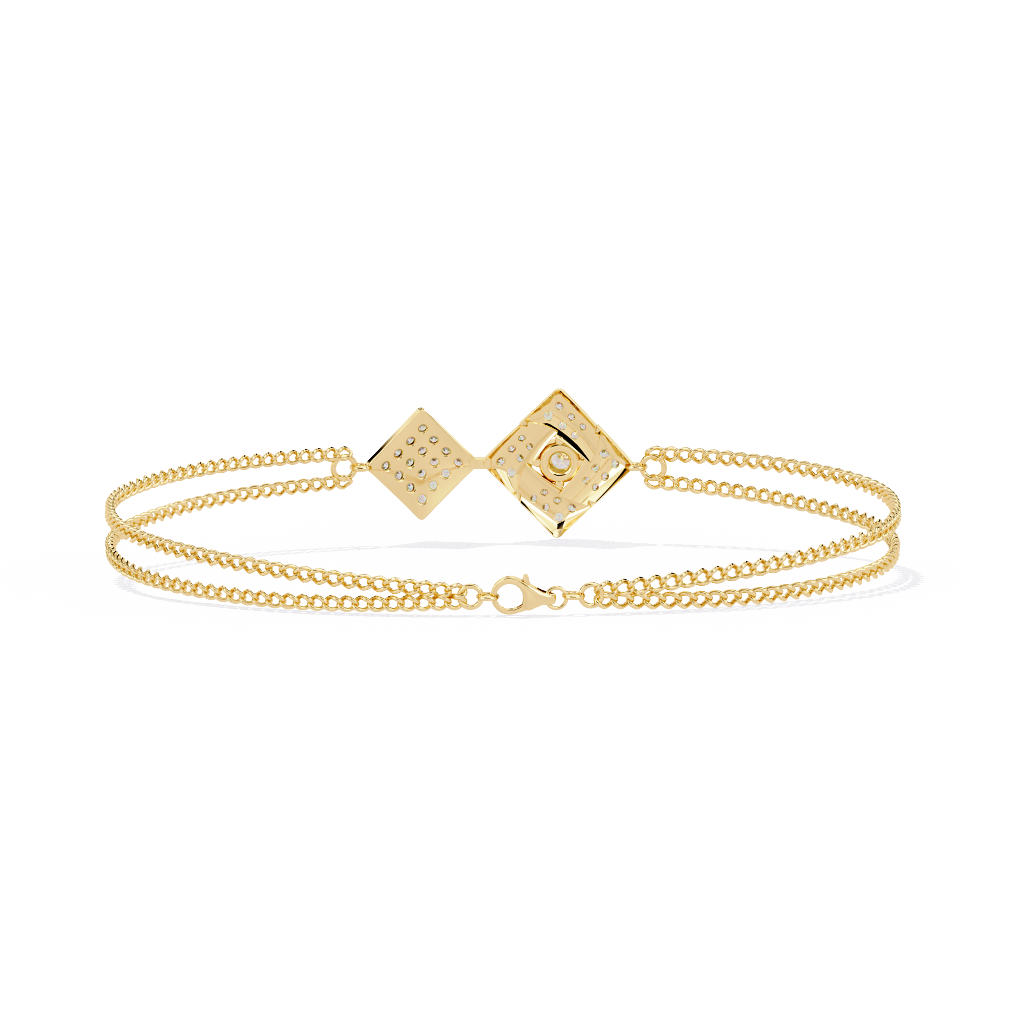 Round Lab Grown Diamond Geometric Bracelet