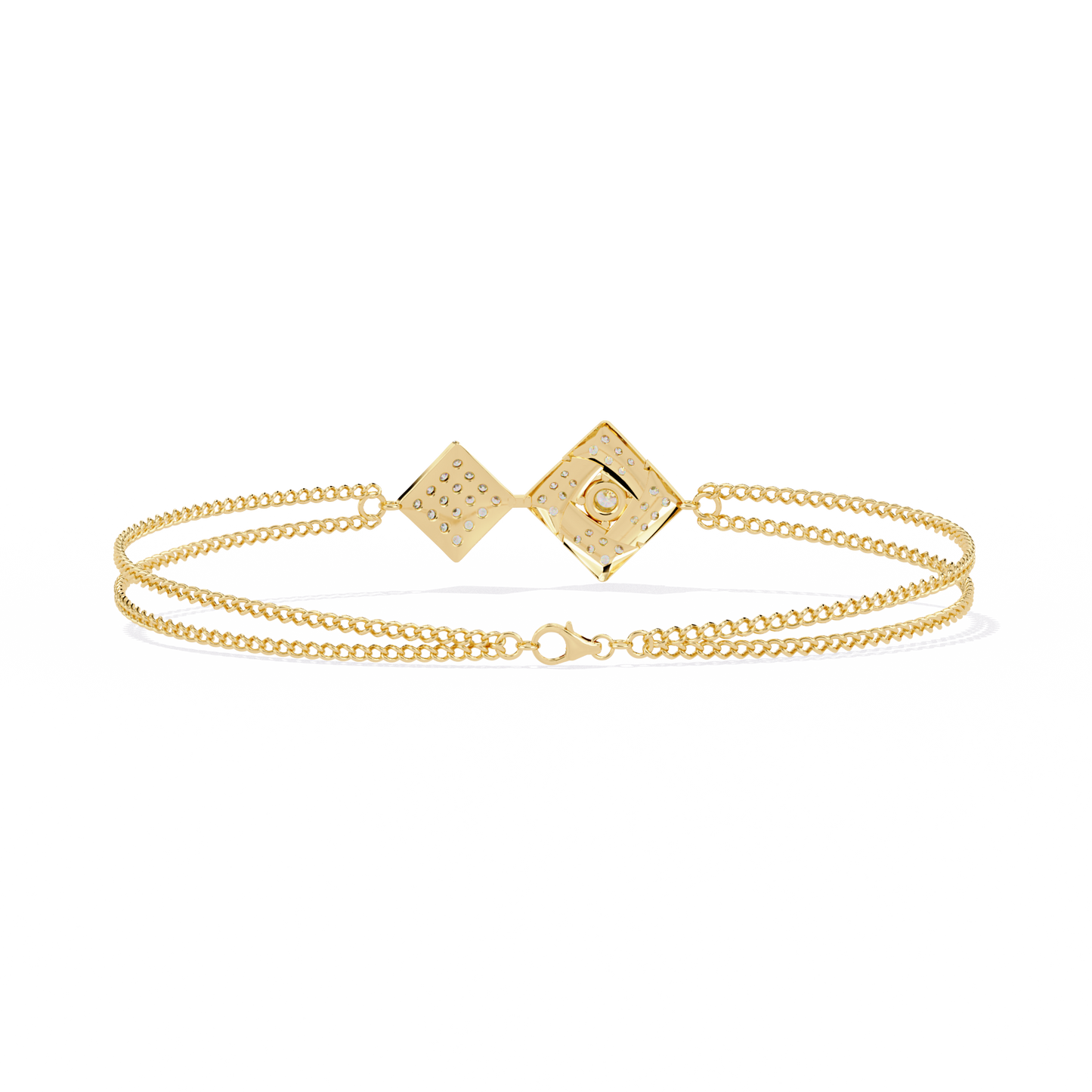 Round Lab Grown Diamond Geometric Bracelet