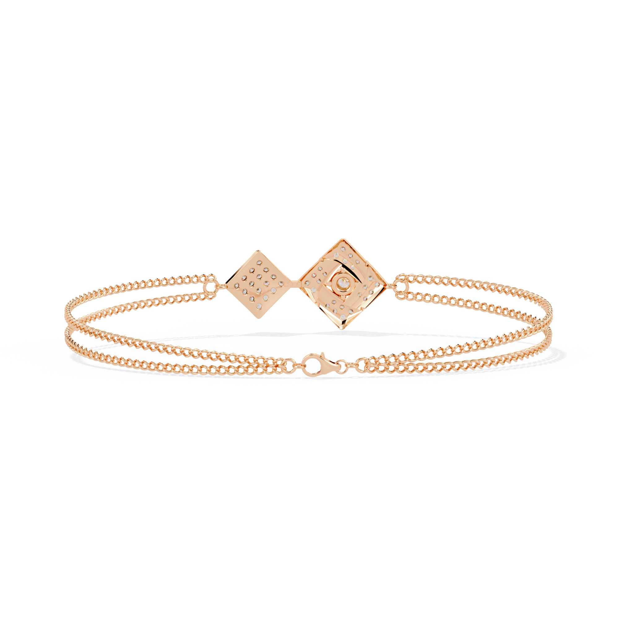 Round Lab Grown Diamond Geometric Bracelet