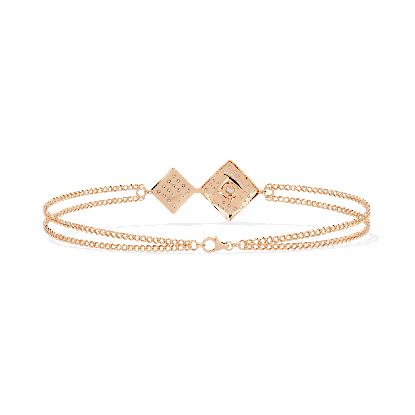 Round Lab Grown Diamond Geometric Bracelet