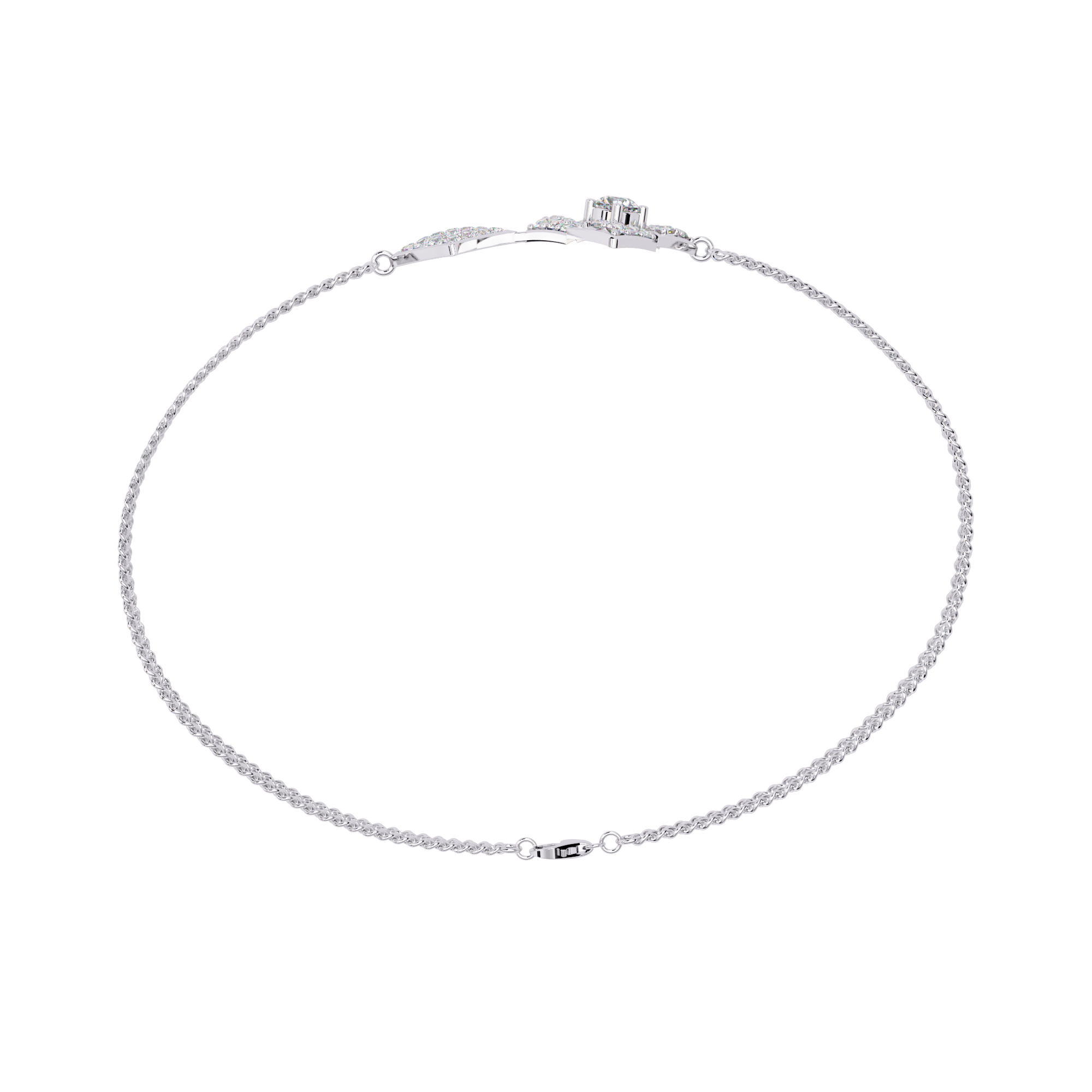 Round Lab Grown Diamond Geometric Bracelet