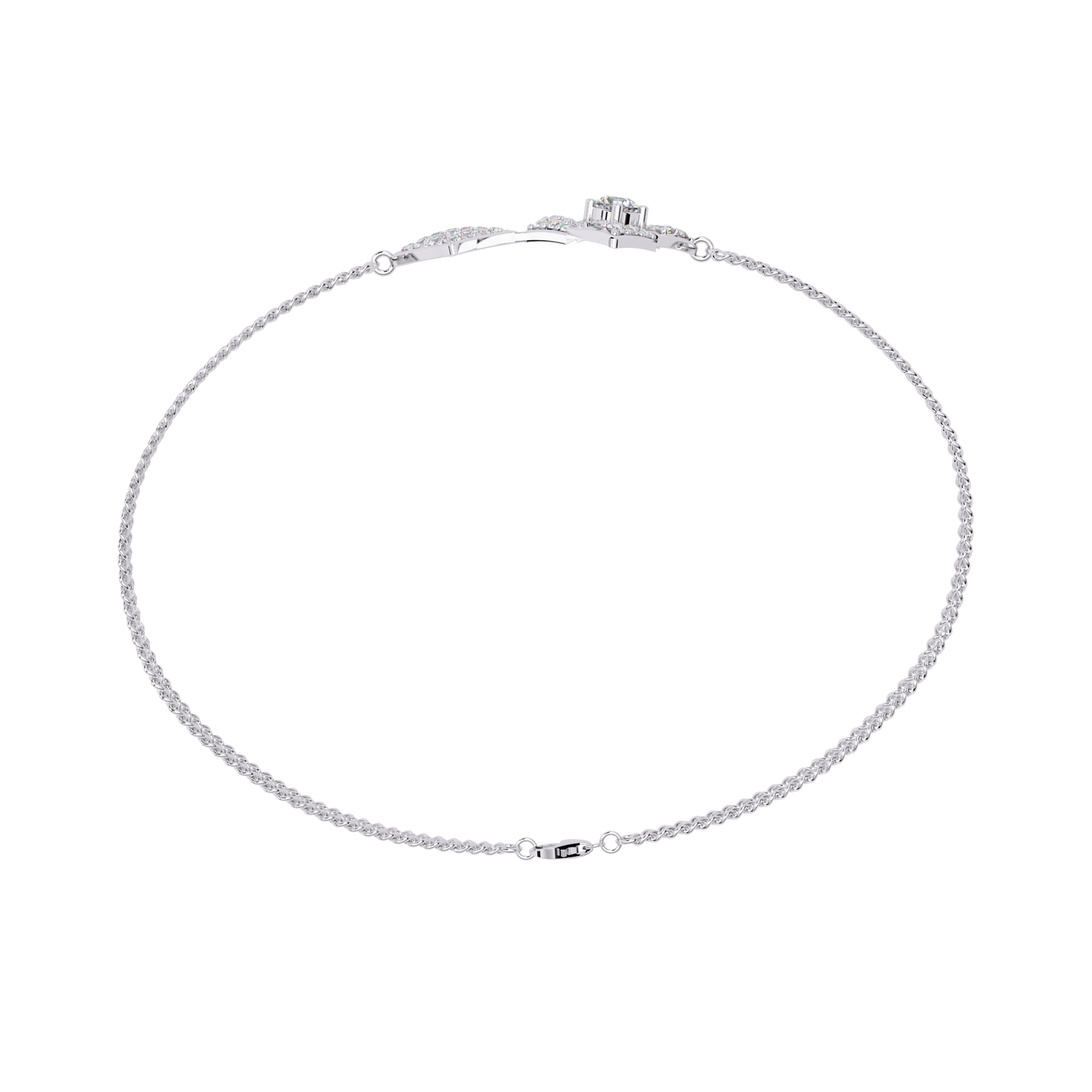 Round Lab Grown Diamond Geometric Bracelet