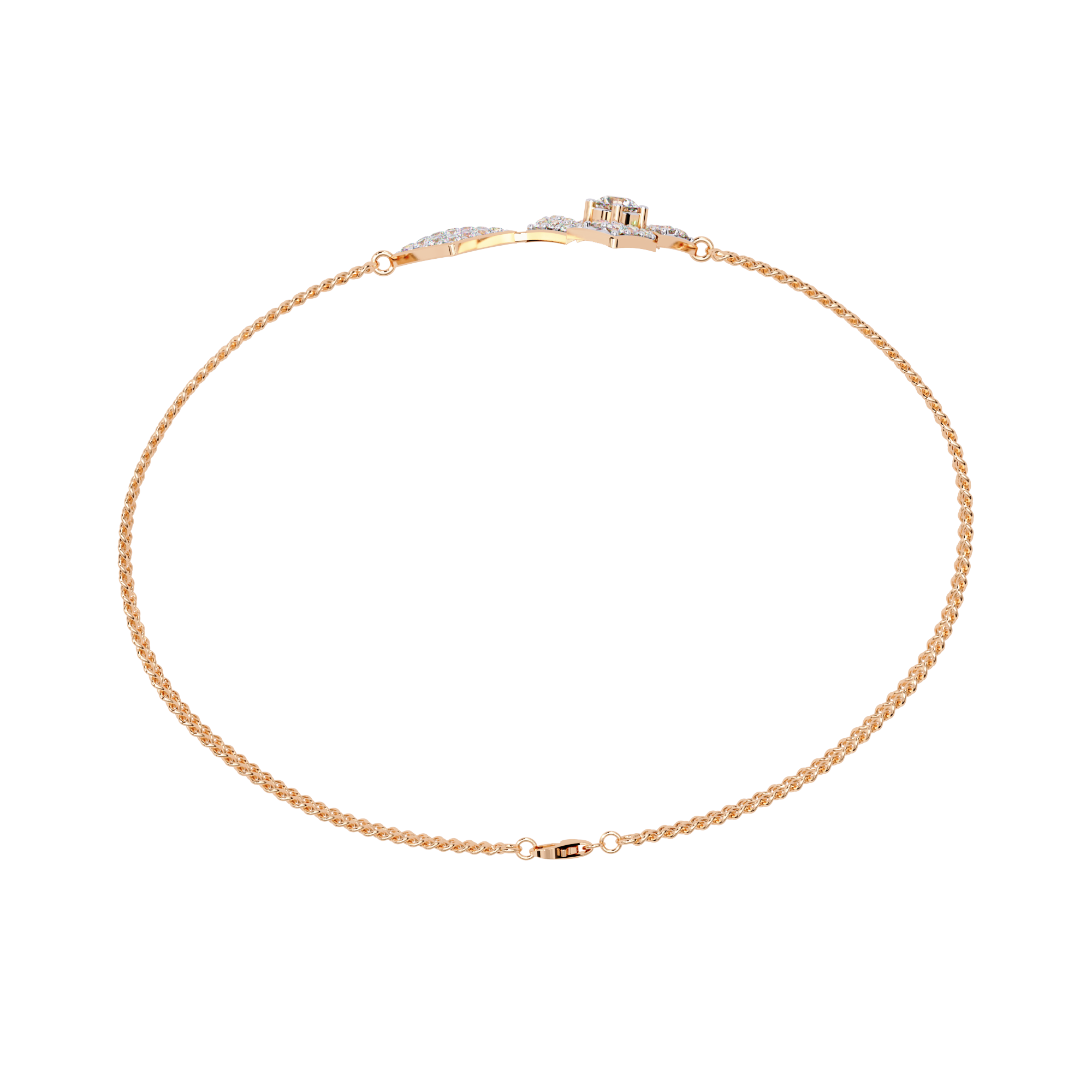 Round Lab Grown Diamond Geometric Bracelet