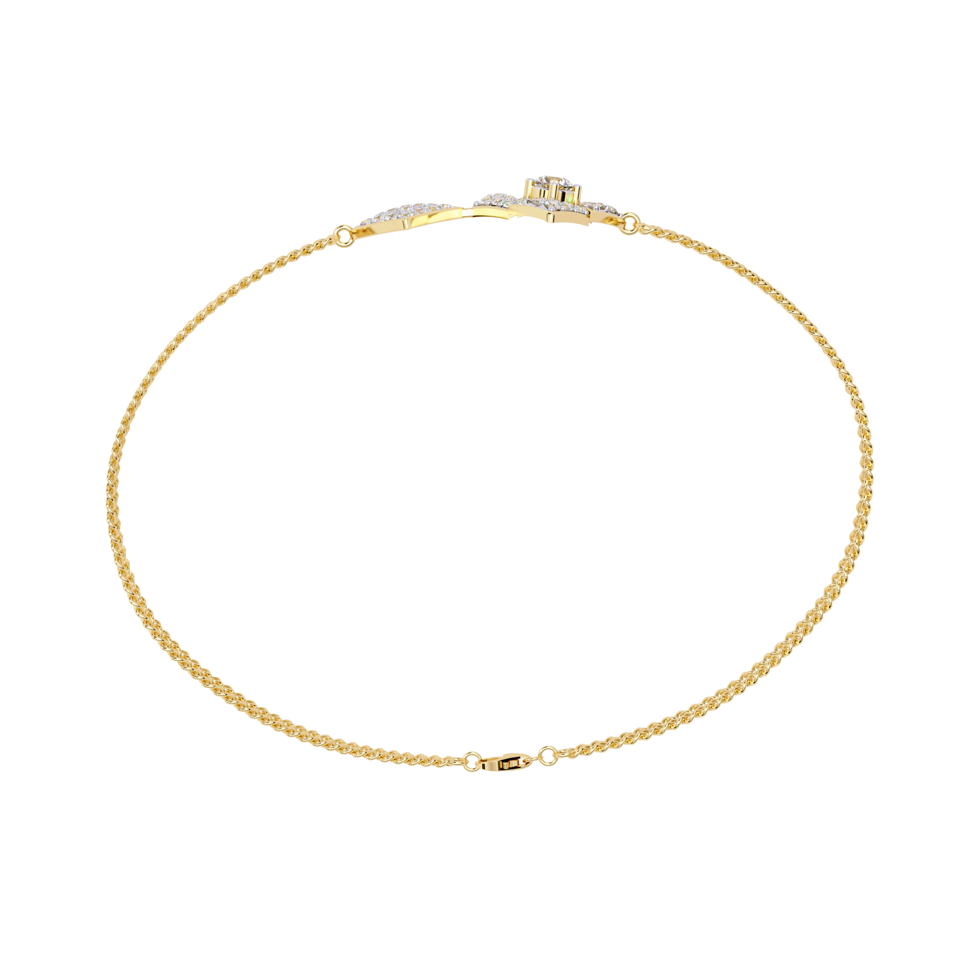 Round Lab Grown Diamond Geometric Bracelet