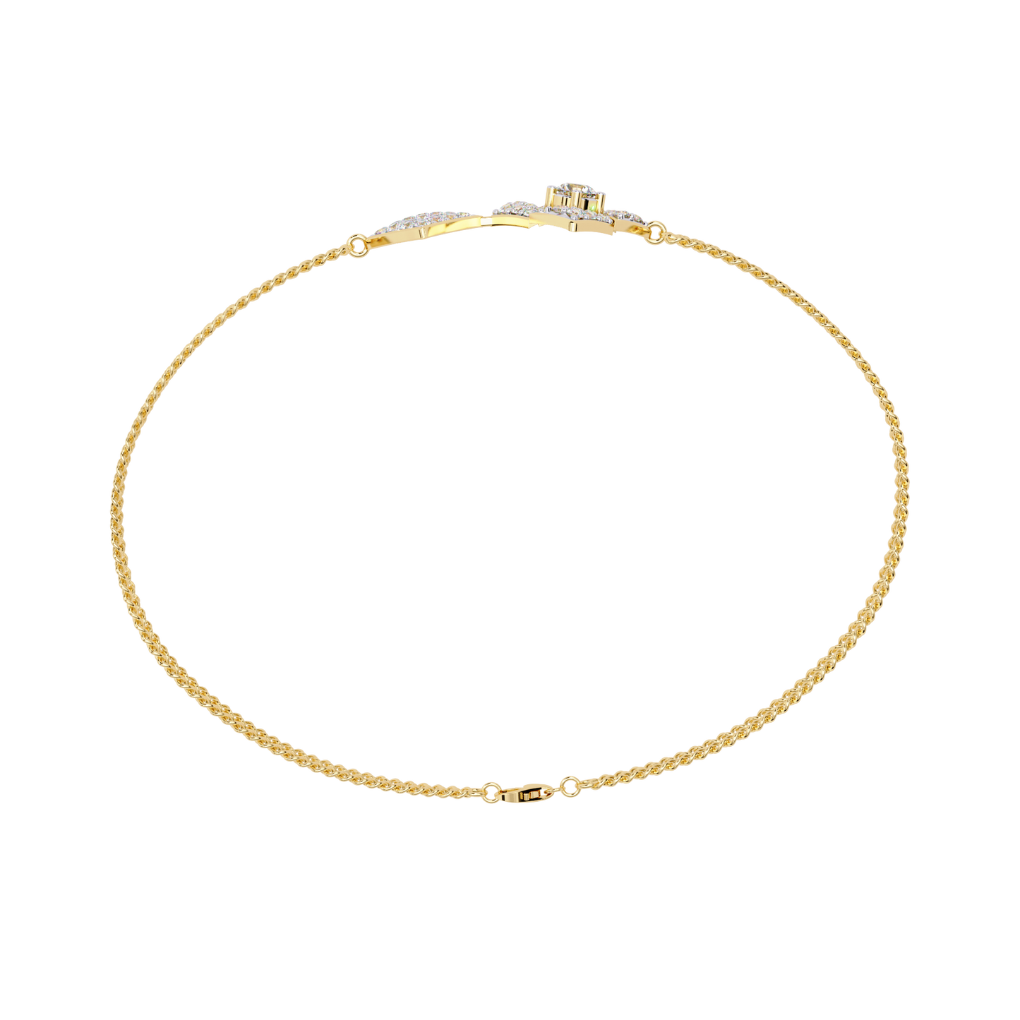 Round Lab Grown Diamond Geometric Bracelet