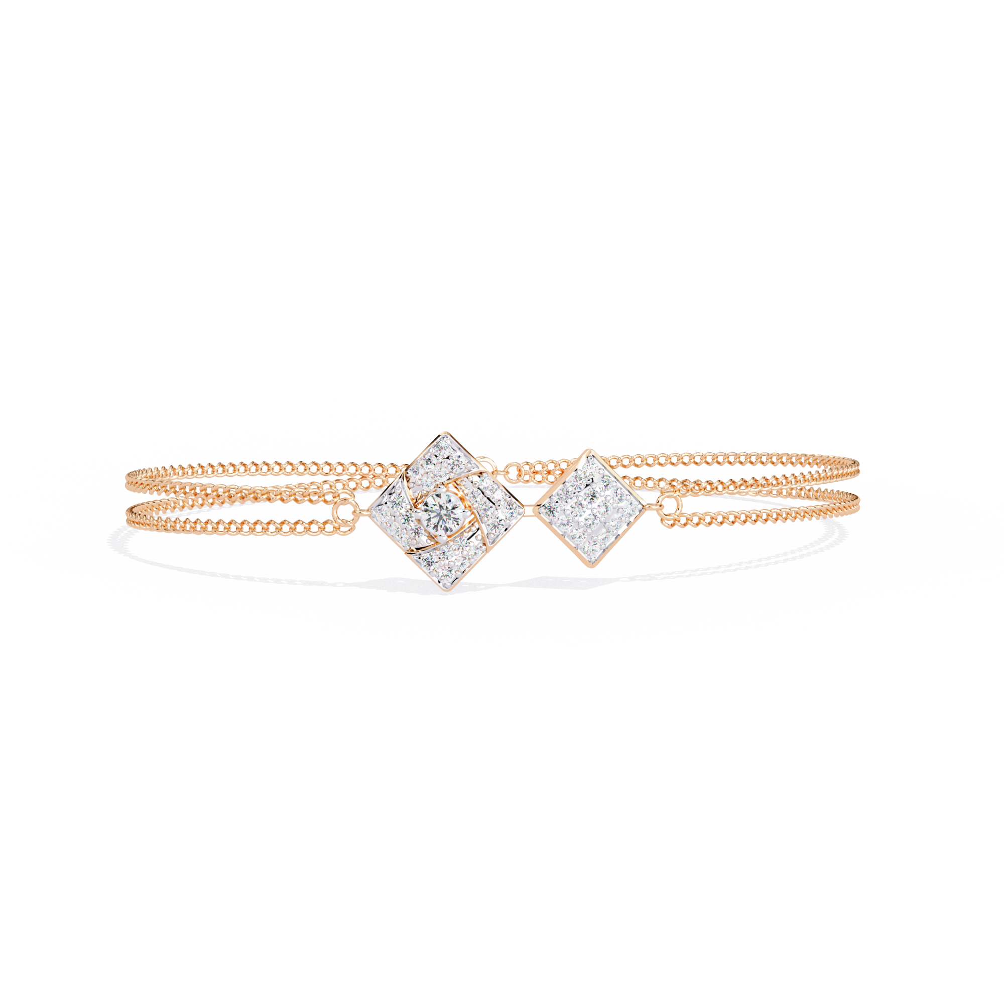 Round Lab Grown Diamond Geometric Bracelet
