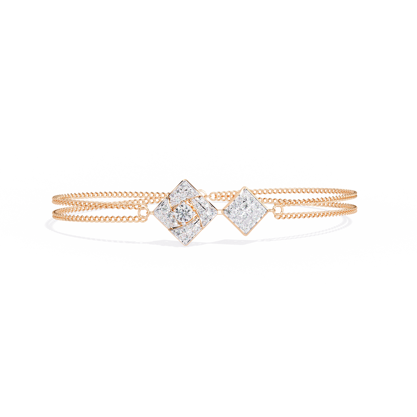 Round Lab Grown Diamond Geometric Bracelet