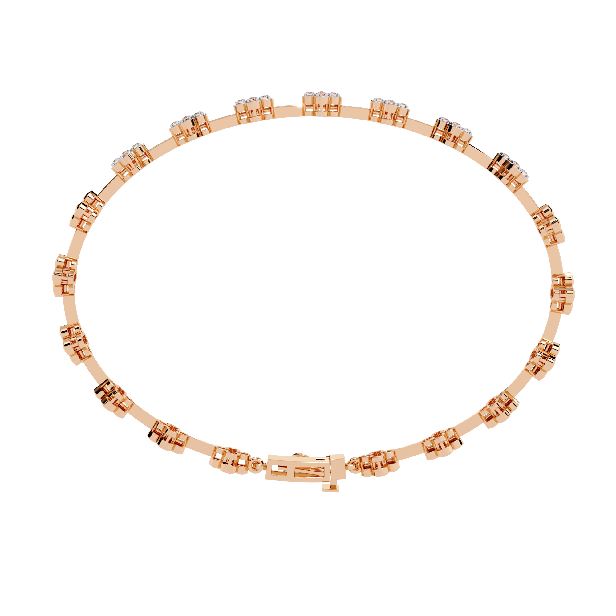 Stellar Circle Round Diamond Bracelet