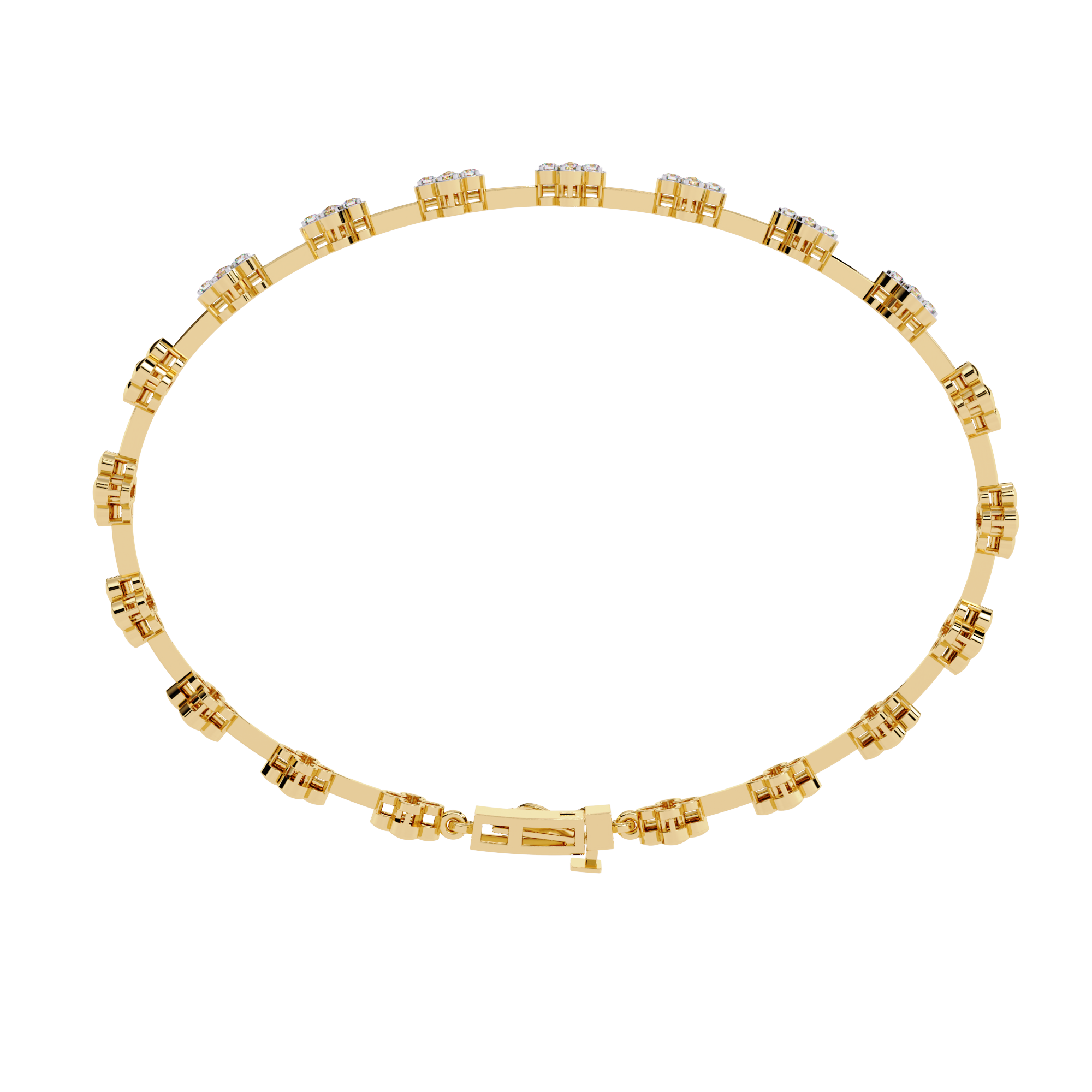 Stellar Circle Round Diamond Bracelet